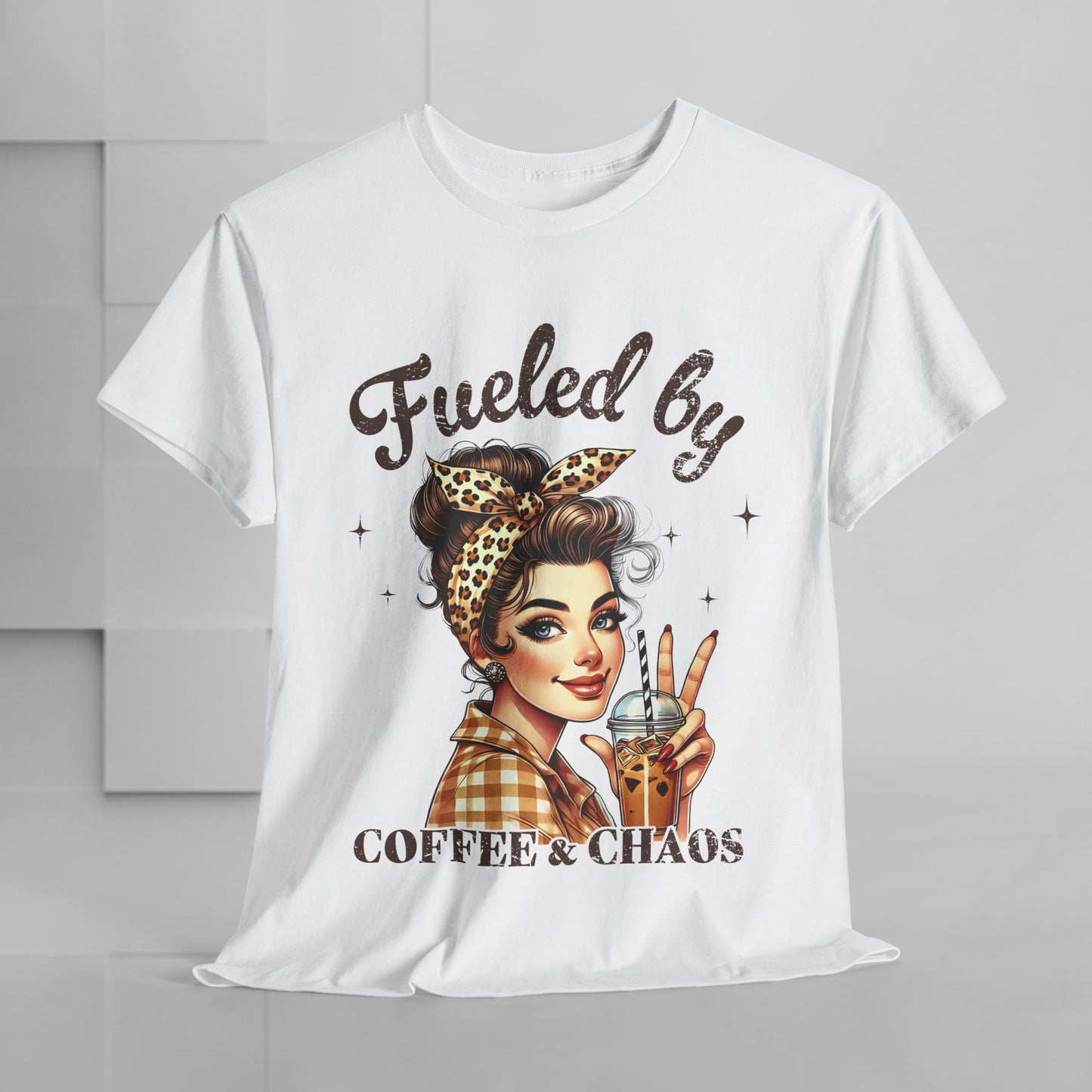 Fueled by Coffee & Chaos Unisex Tee - Fun Graphic Shirt for Coffee Lovers