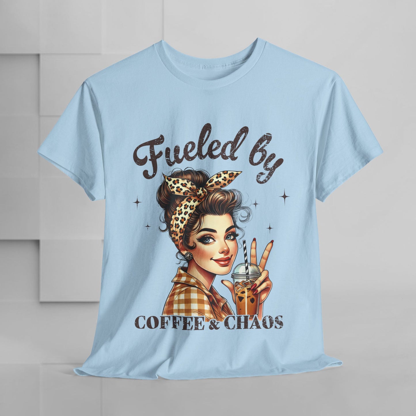 Fueled by Coffee & Chaos Unisex Tee - Fun Graphic Shirt for Coffee Lovers