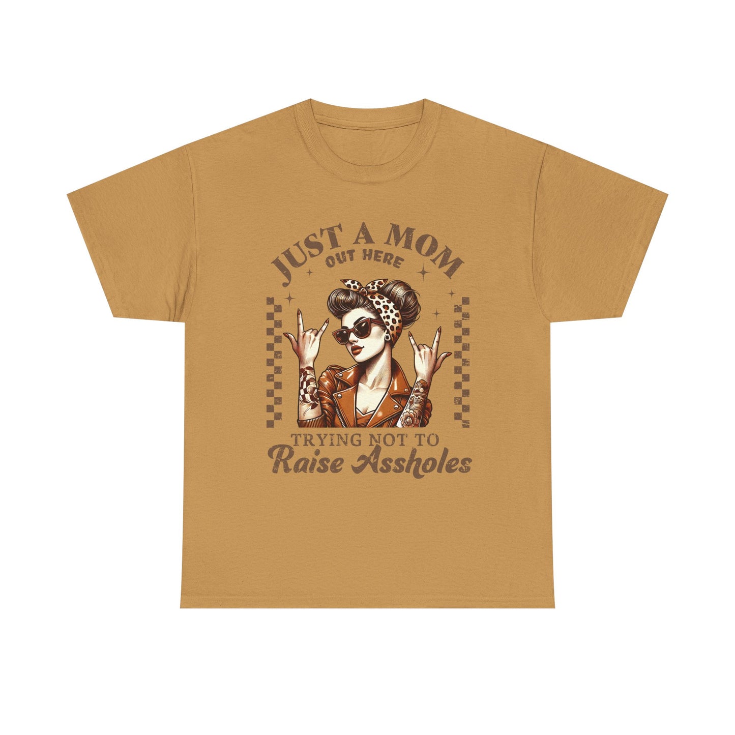 Just a Mom Unisex Heavy Cotton Tee - Funny Mom Shirt for Mother's Day