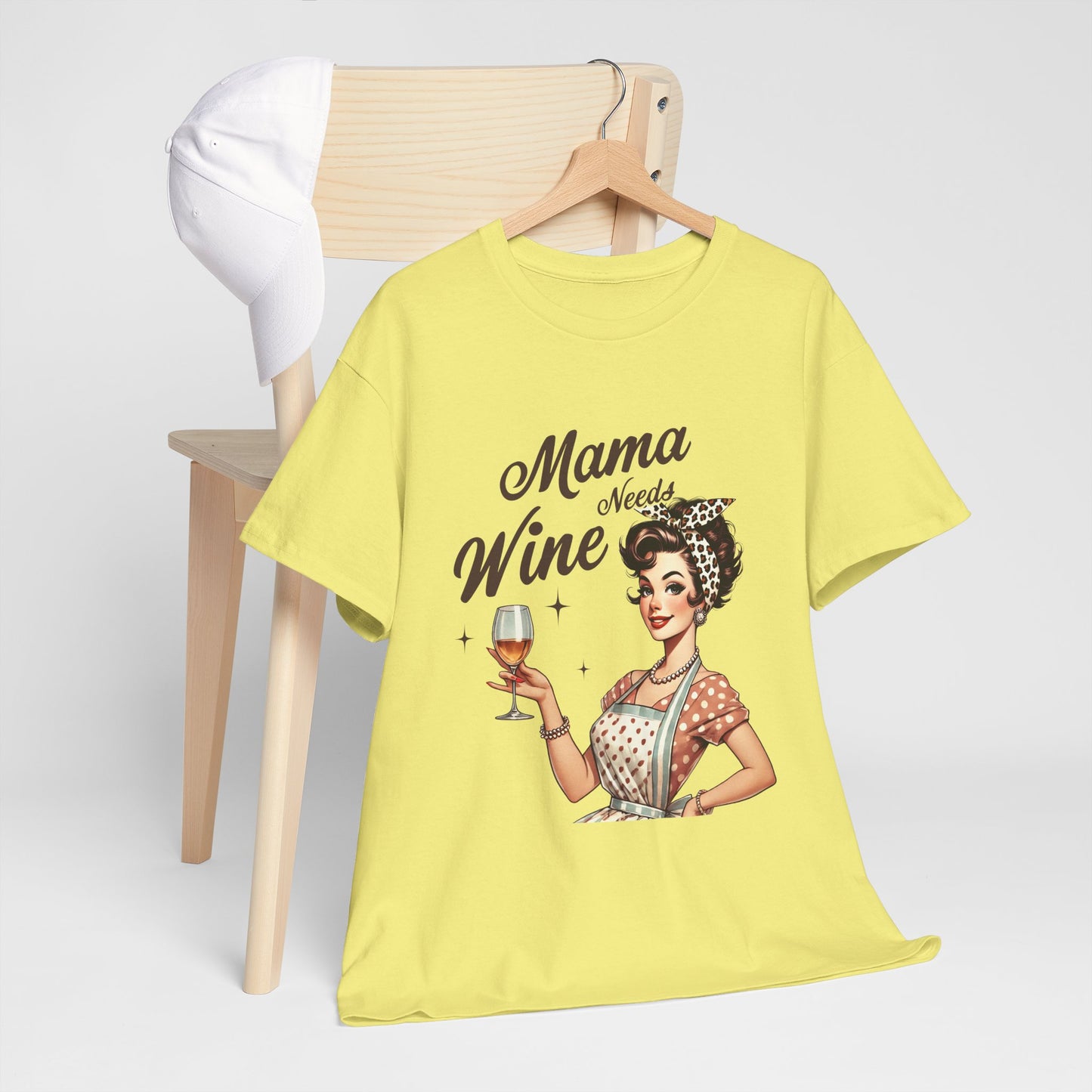 Mama Needs Wine Unisex Heavy Cotton Tee - Fun and Playful Gift for Wine Lovers