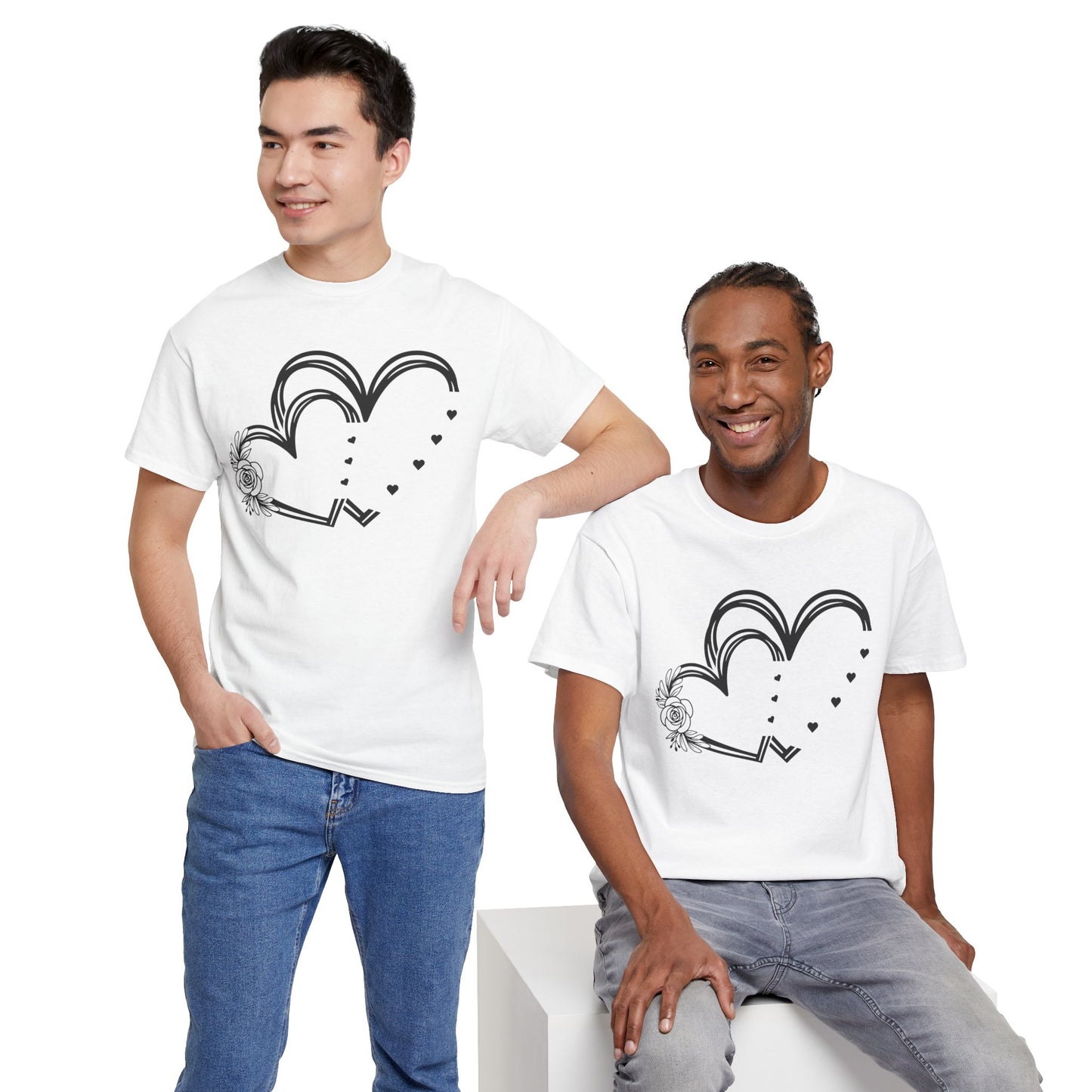 Heart Design Unisex Heavy Cotton Tee - Perfect for Valentine’s Day & Everyday Love