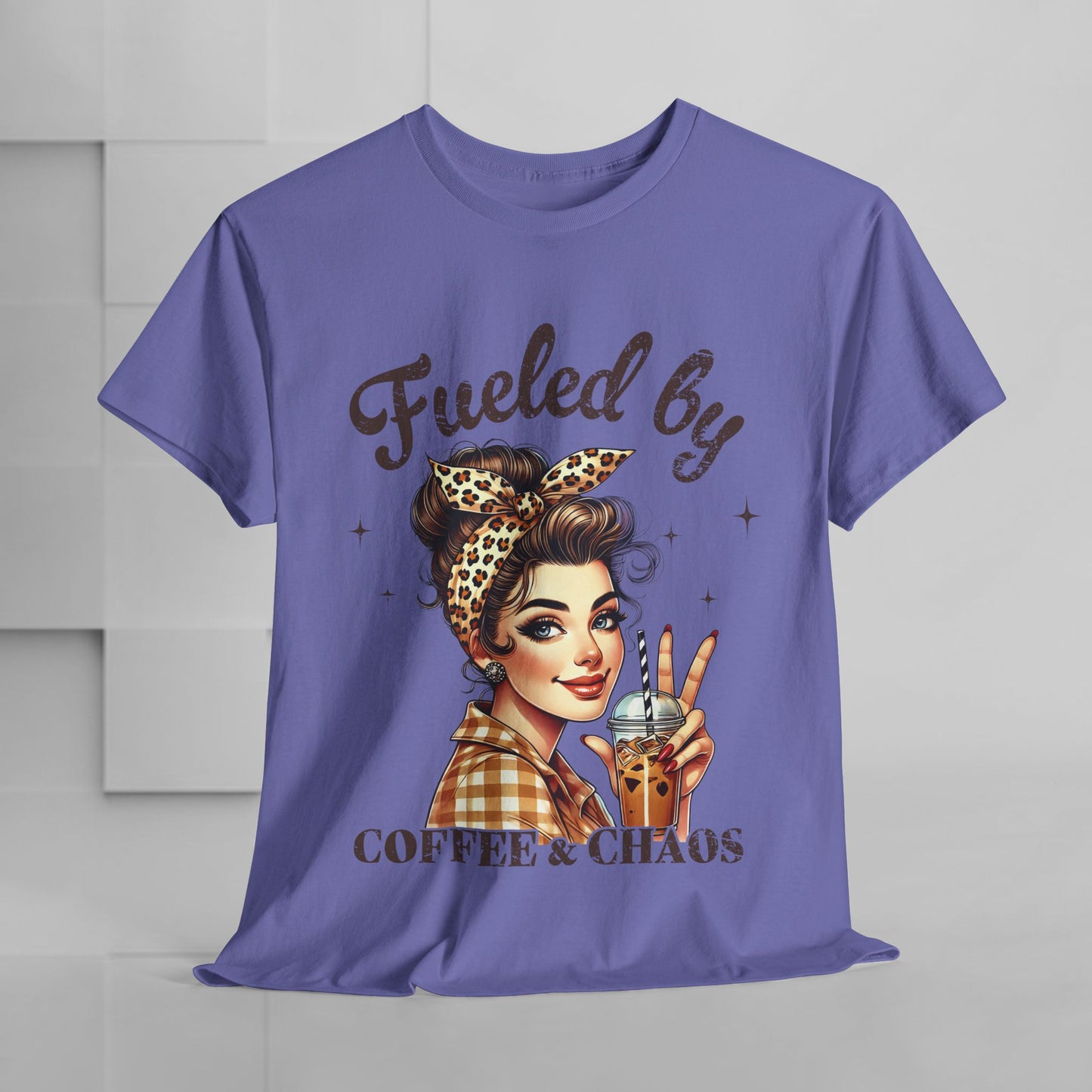 Fueled by Coffee & Chaos Unisex Tee - Fun Graphic Shirt for Coffee Lovers