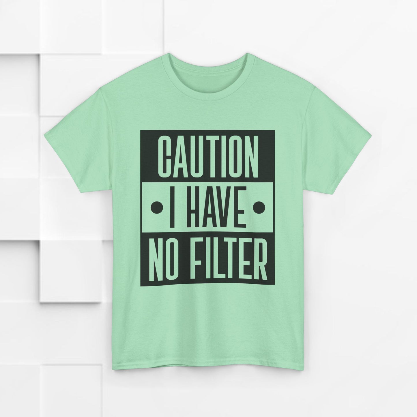 Caution I Have No Filter Unisex Heavy Cotton Tee