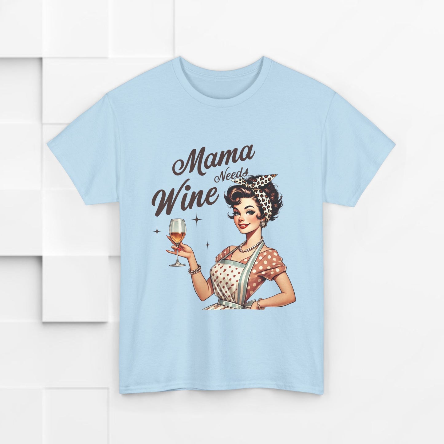 Mama Needs Wine Unisex Heavy Cotton Tee - Fun and Playful Gift for Wine Lovers