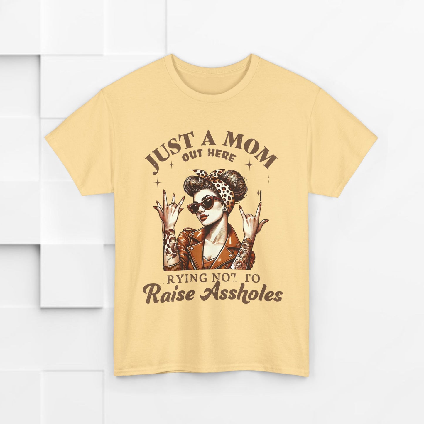 Just a Mom Heavy Cotton Tee - Funny Mom Shirt