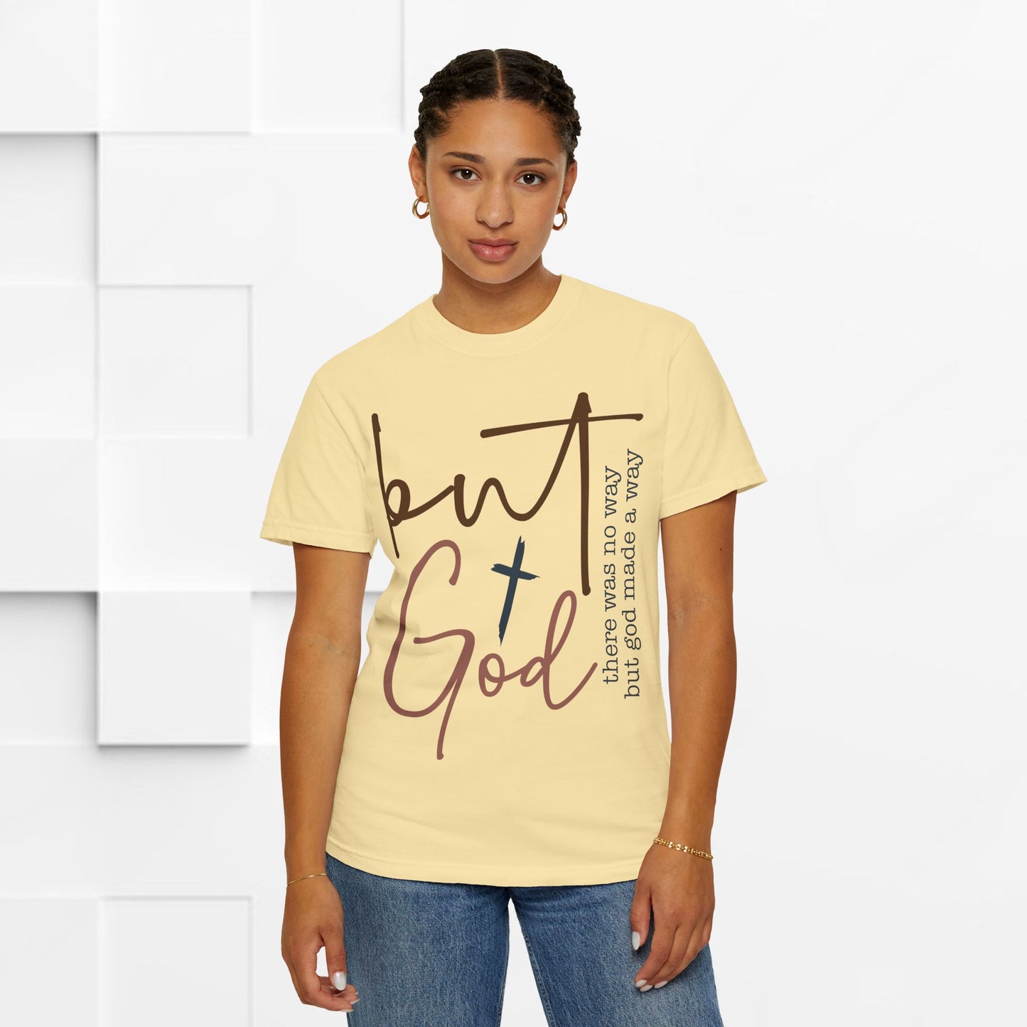 Unisex Garment-Dyed T-Shirt - "But God" Inspirational Tee