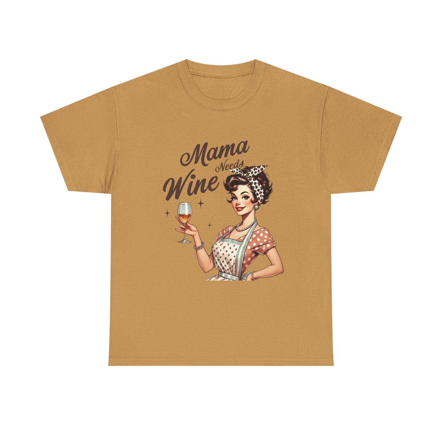 Mama Needs Wine Unisex Heavy Cotton Tee - Fun and Playful Gift for Wine Lovers