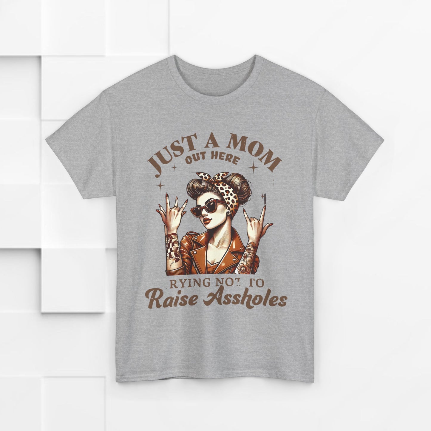 Just a Mom Heavy Cotton Tee - Funny Mom Shirt