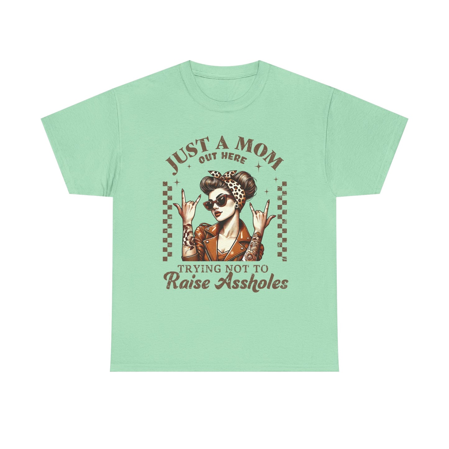 Just a Mom Unisex Heavy Cotton Tee - Funny Mom Shirt for Mother's Day