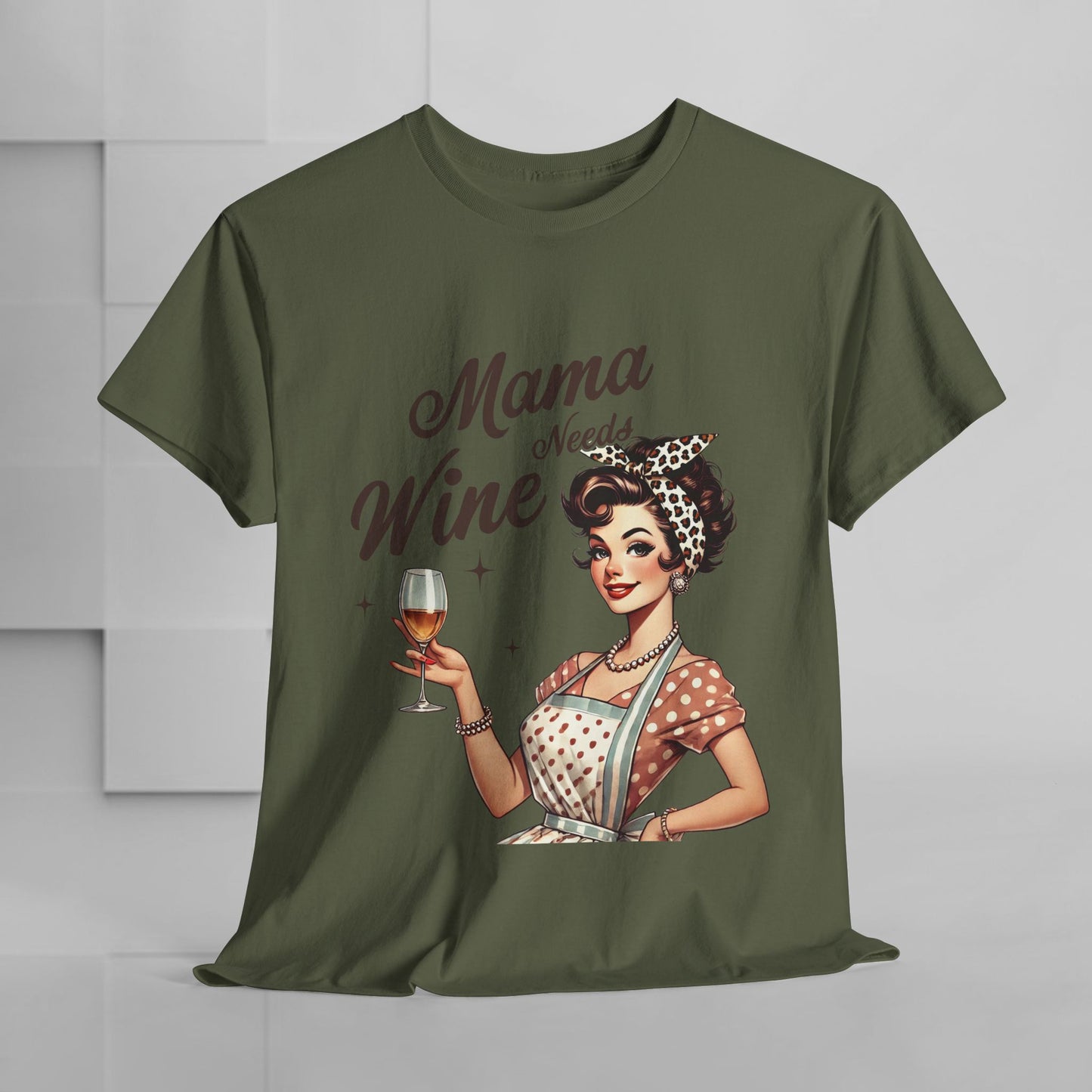 Mama Needs Wine Unisex Heavy Cotton Tee - Fun and Playful Gift for Wine Lovers