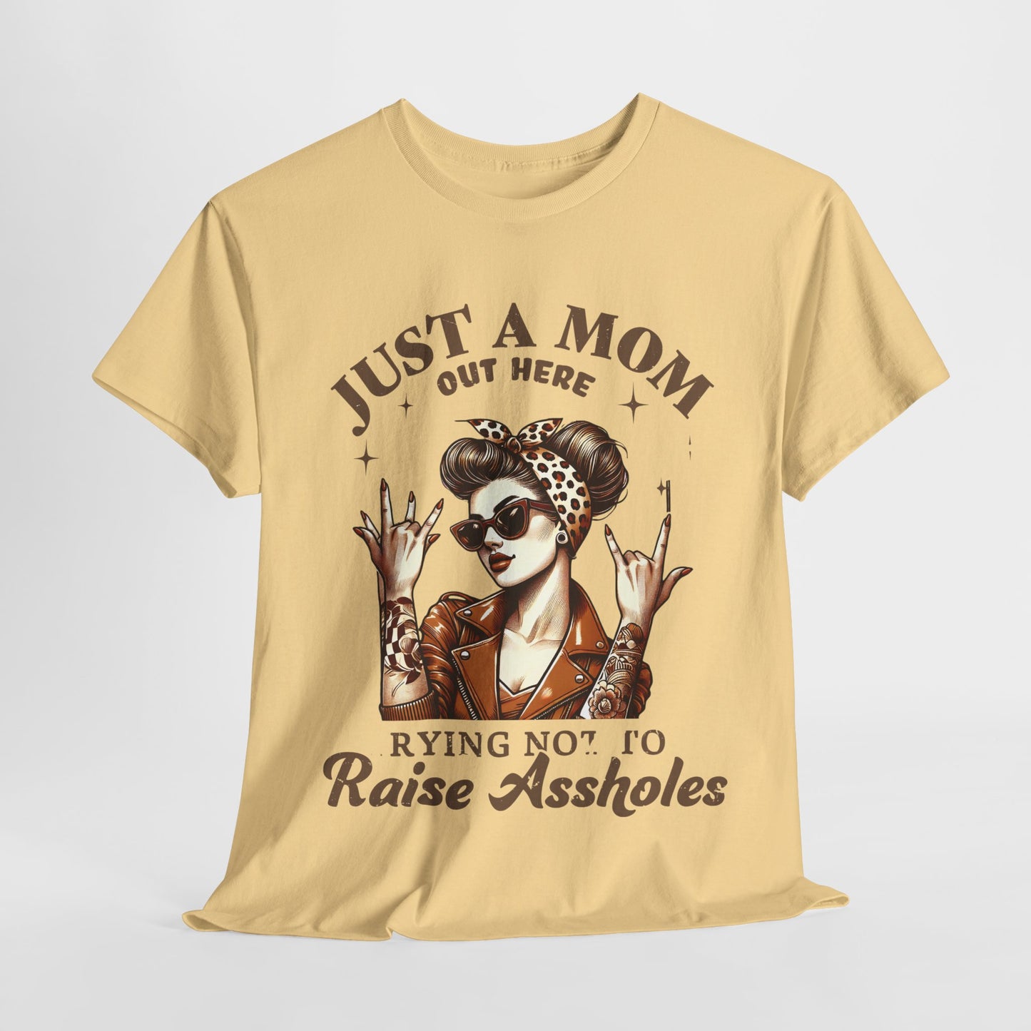 Just a Mom Heavy Cotton Tee - Funny Mom Shirt