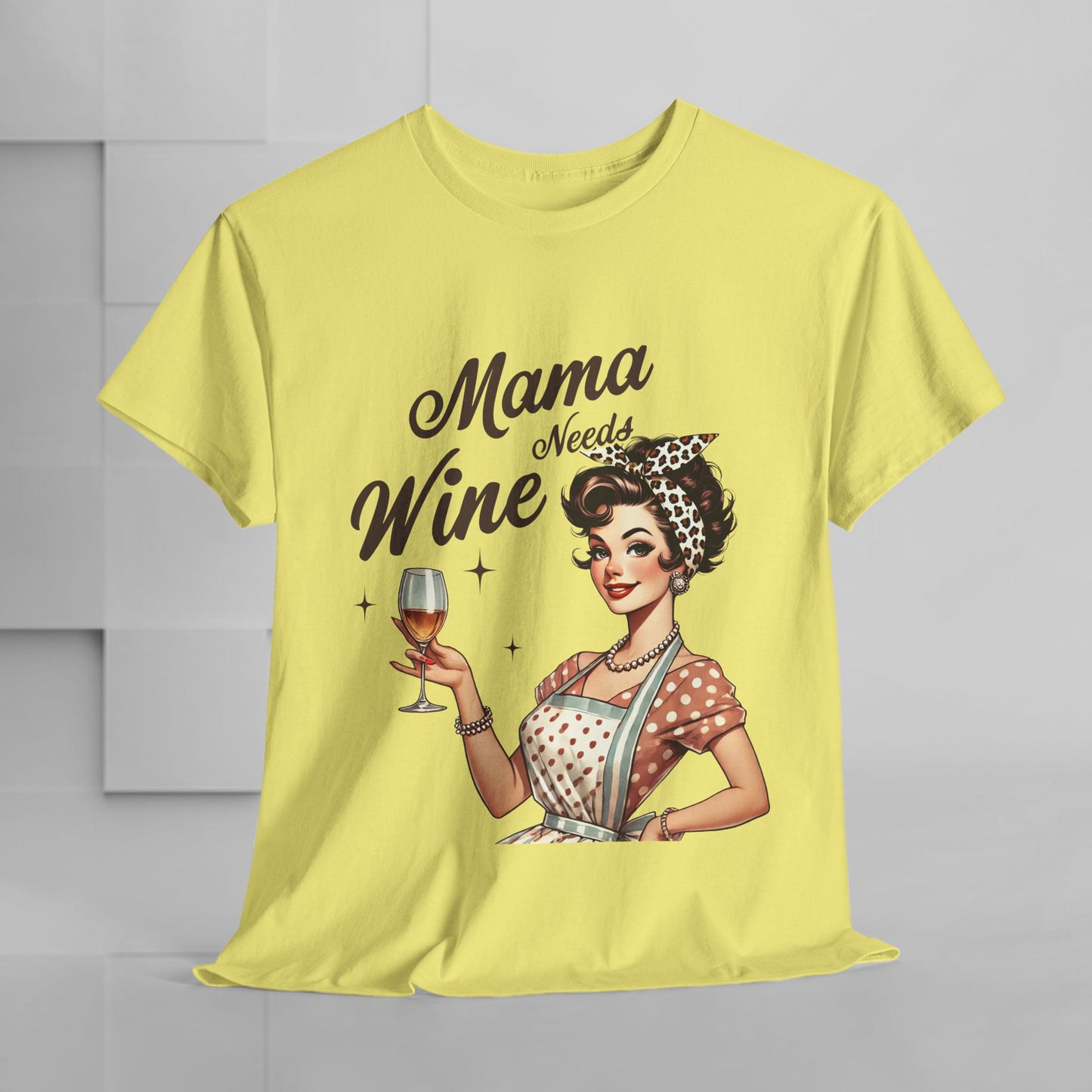 Mama Needs Wine Unisex Heavy Cotton Tee - Fun and Playful Gift for Wine Lovers
