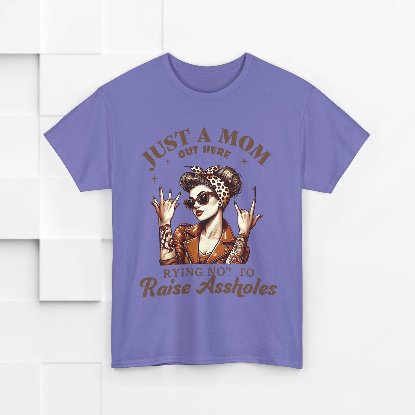 Just a Mom Heavy Cotton Tee - Funny Mom Shirt