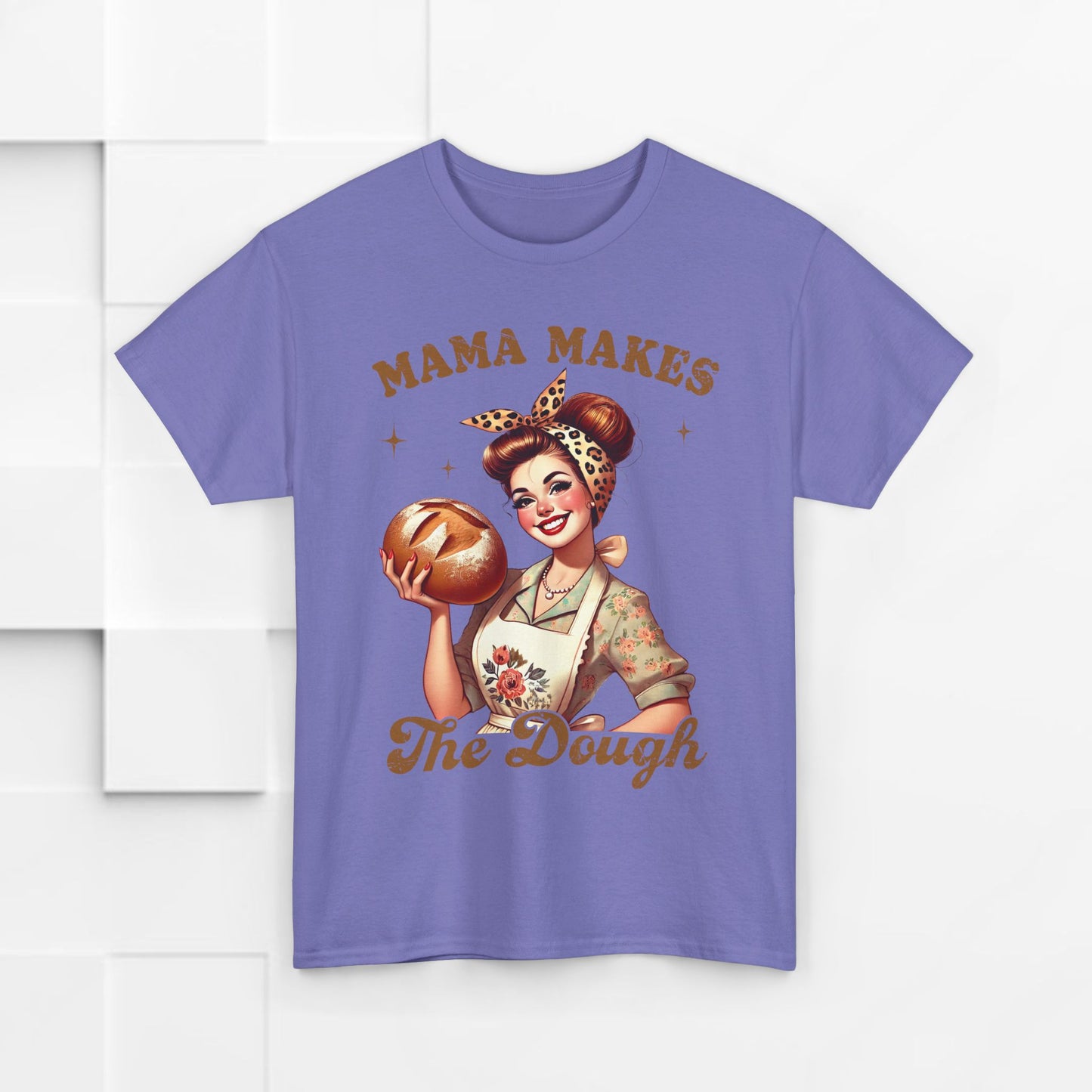 Funny Baking T-Shirt | "Mama Makes The Dough" Unisex Heavy Cotton Tee | Perfect Gift for Moms & Bakers