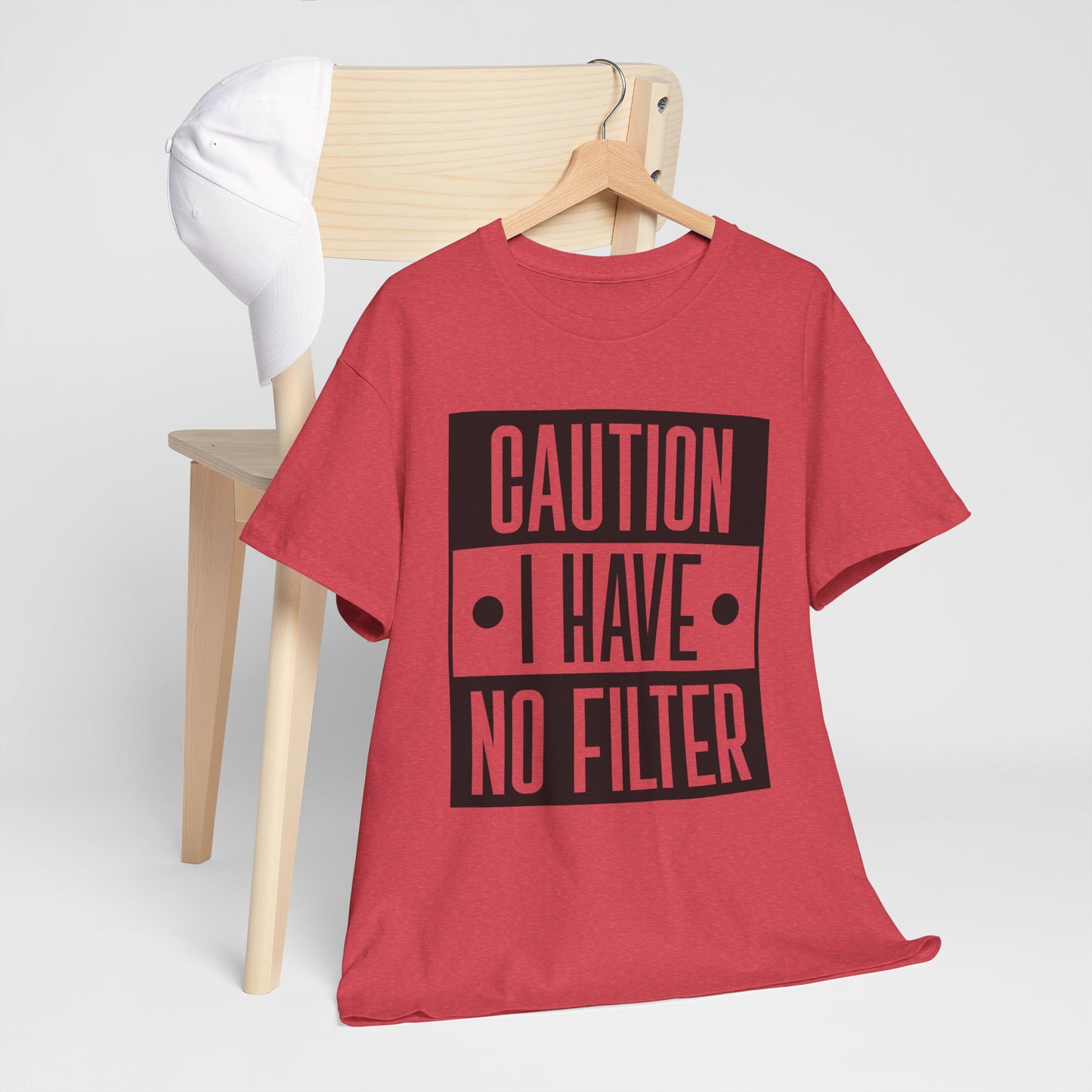 Caution I Have No Filter Unisex Heavy Cotton Tee