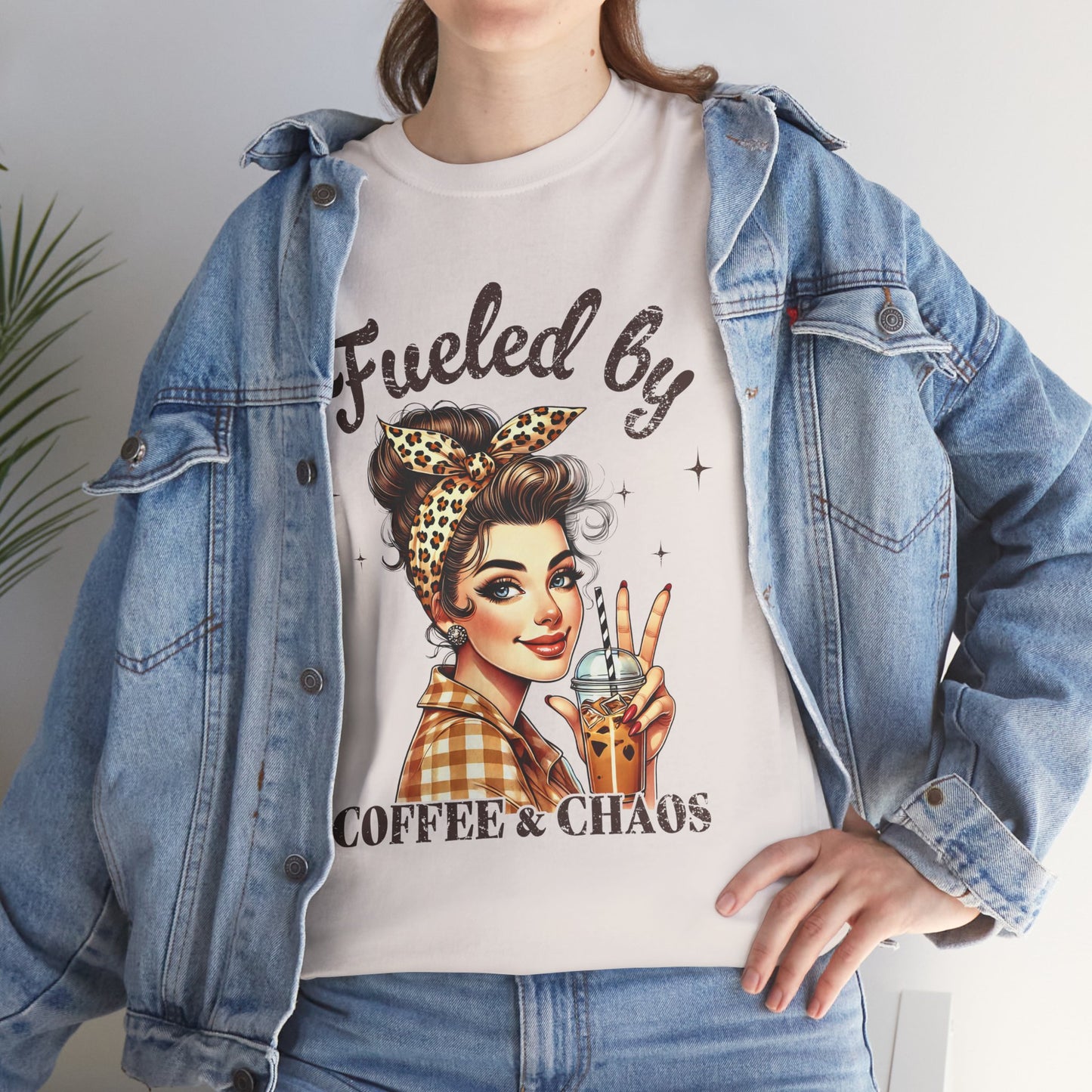 Fueled by Coffee & Chaos Unisex Tee - Fun Graphic Shirt for Coffee Lovers