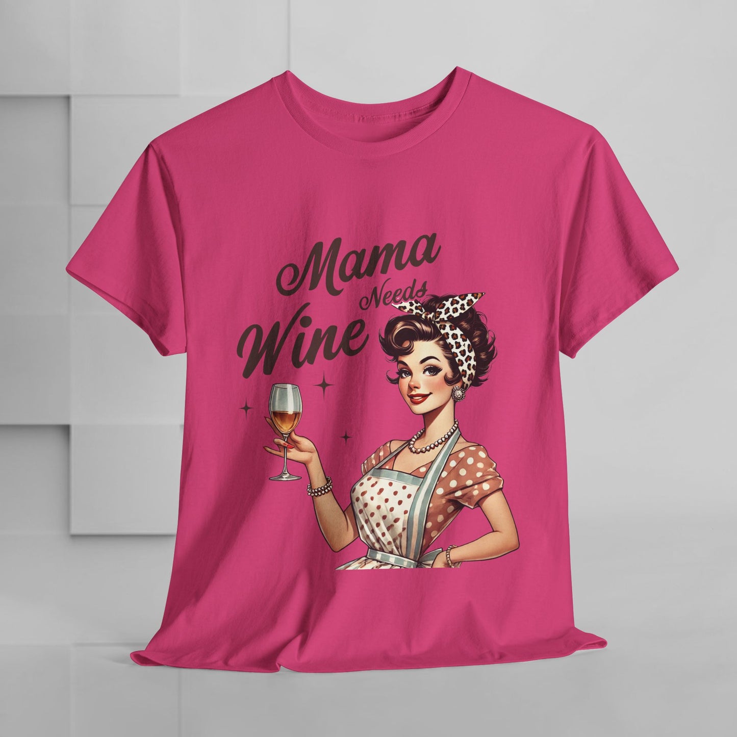 Mama Needs Wine Unisex Heavy Cotton Tee - Fun and Playful Gift for Wine Lovers
