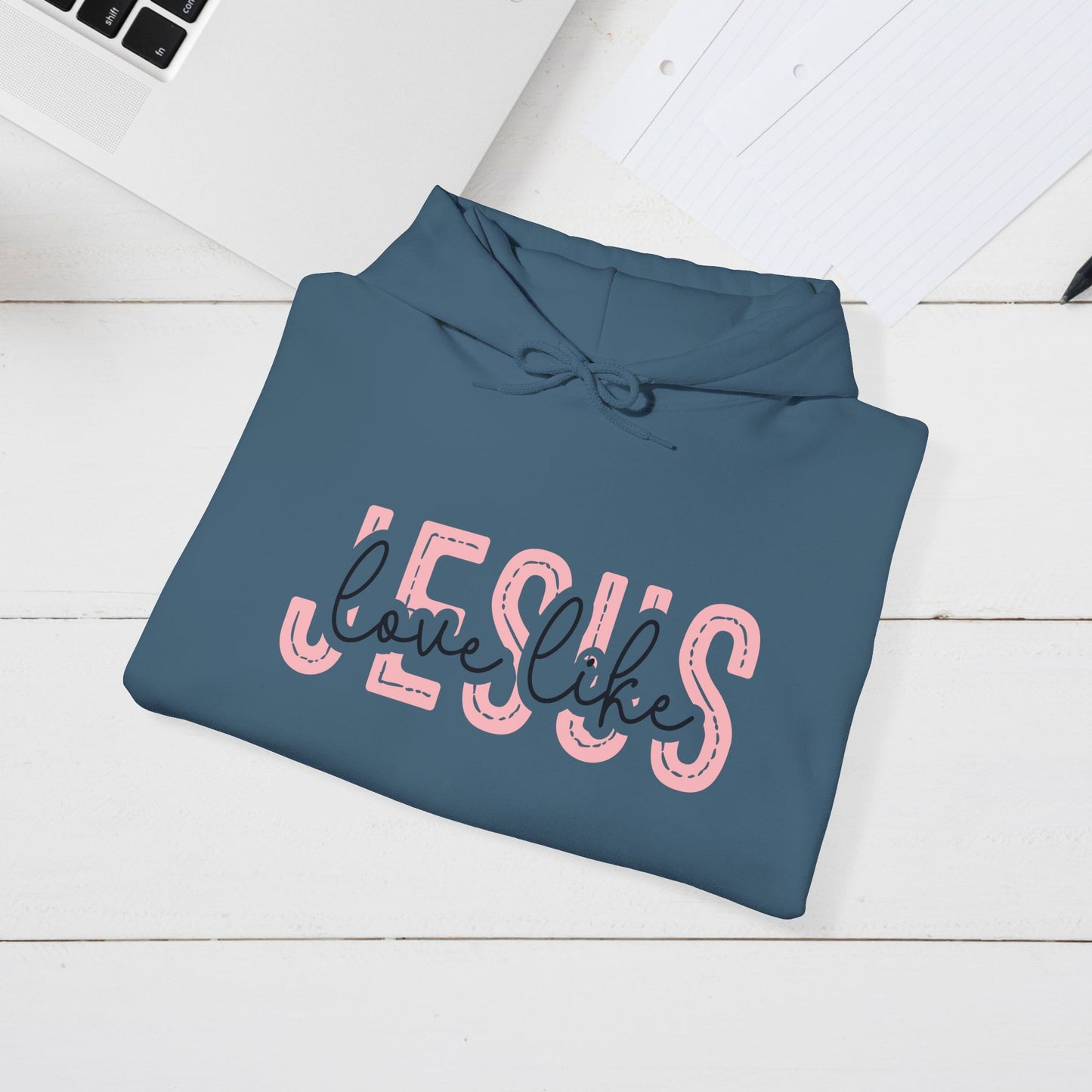 Inspirational Jesus Sweatshirt – Unisex Heavy Blend™ Hoodie with 'Love Like' Design