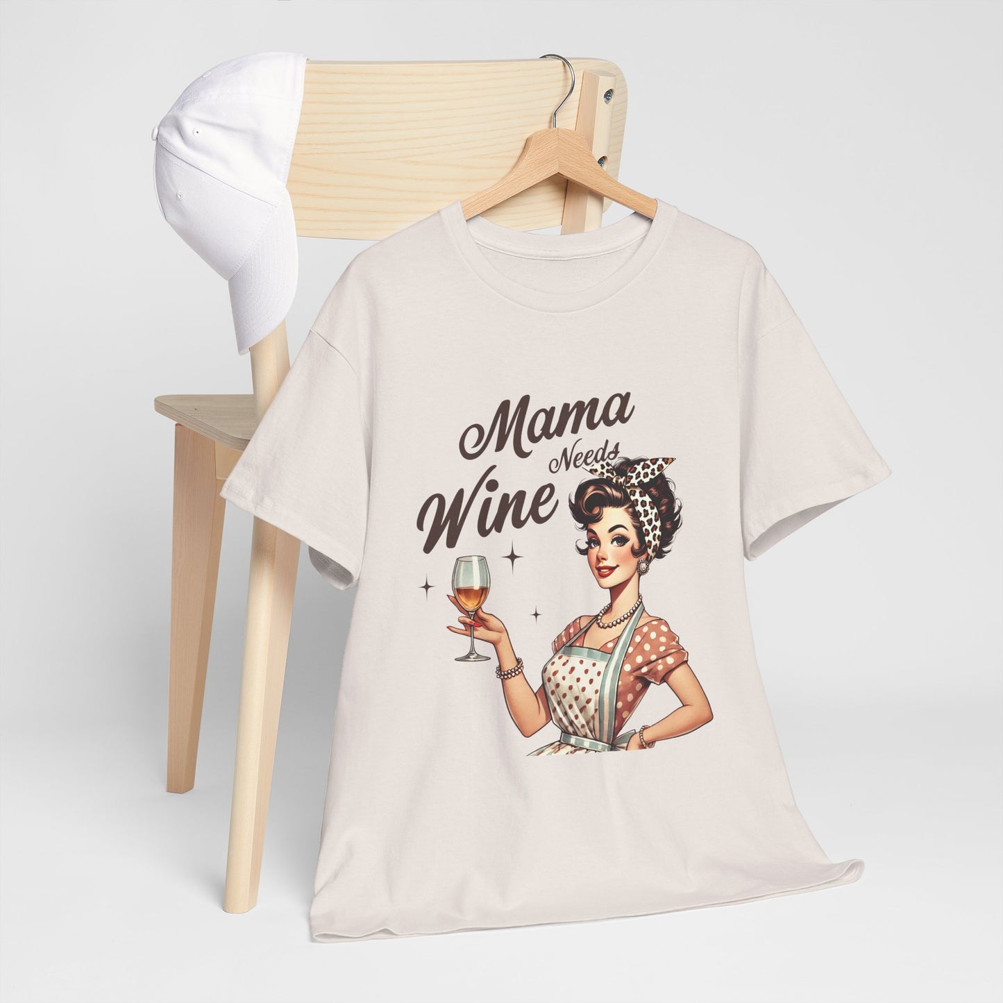 Mama Needs Wine Unisex Heavy Cotton Tee - Fun and Playful Gift for Wine Lovers