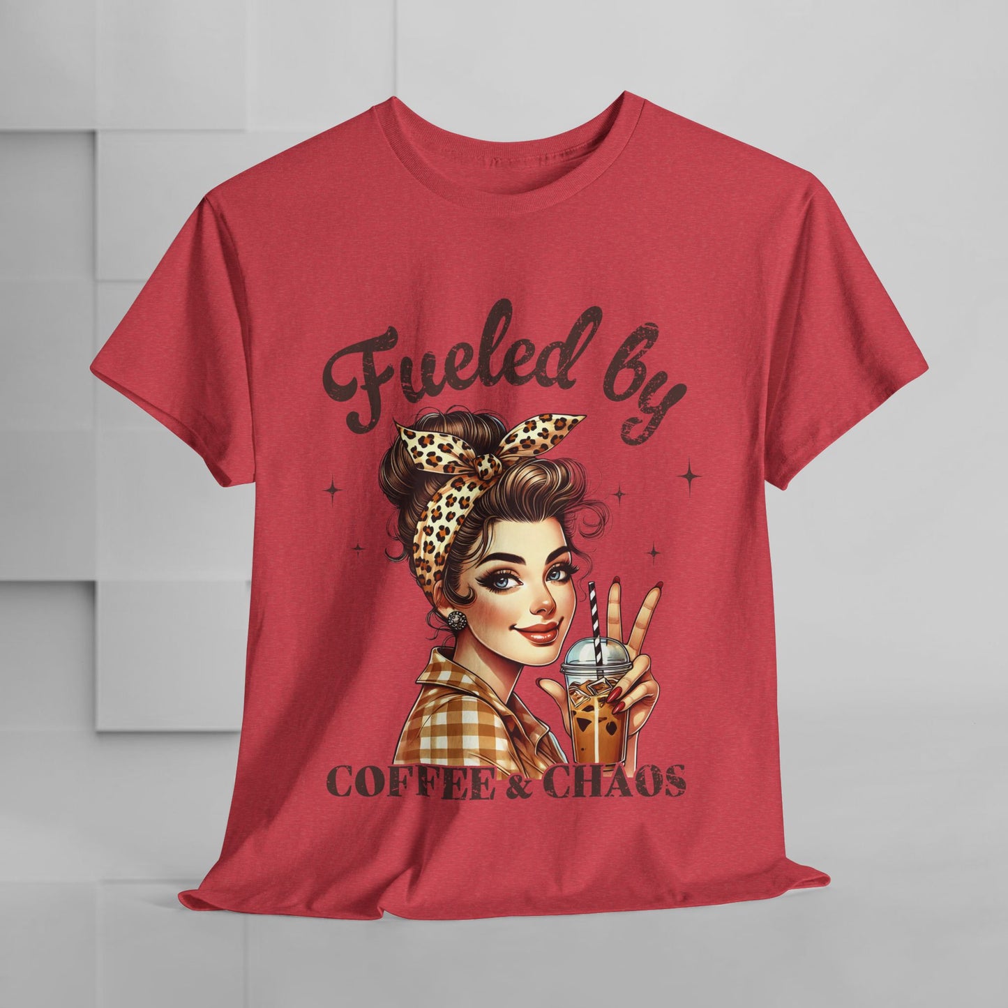 Fueled by Coffee & Chaos Unisex Tee - Fun Graphic Shirt for Coffee Lovers