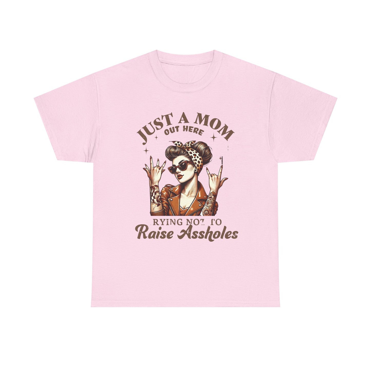 Just a Mom Heavy Cotton Tee - Funny Mom Shirt