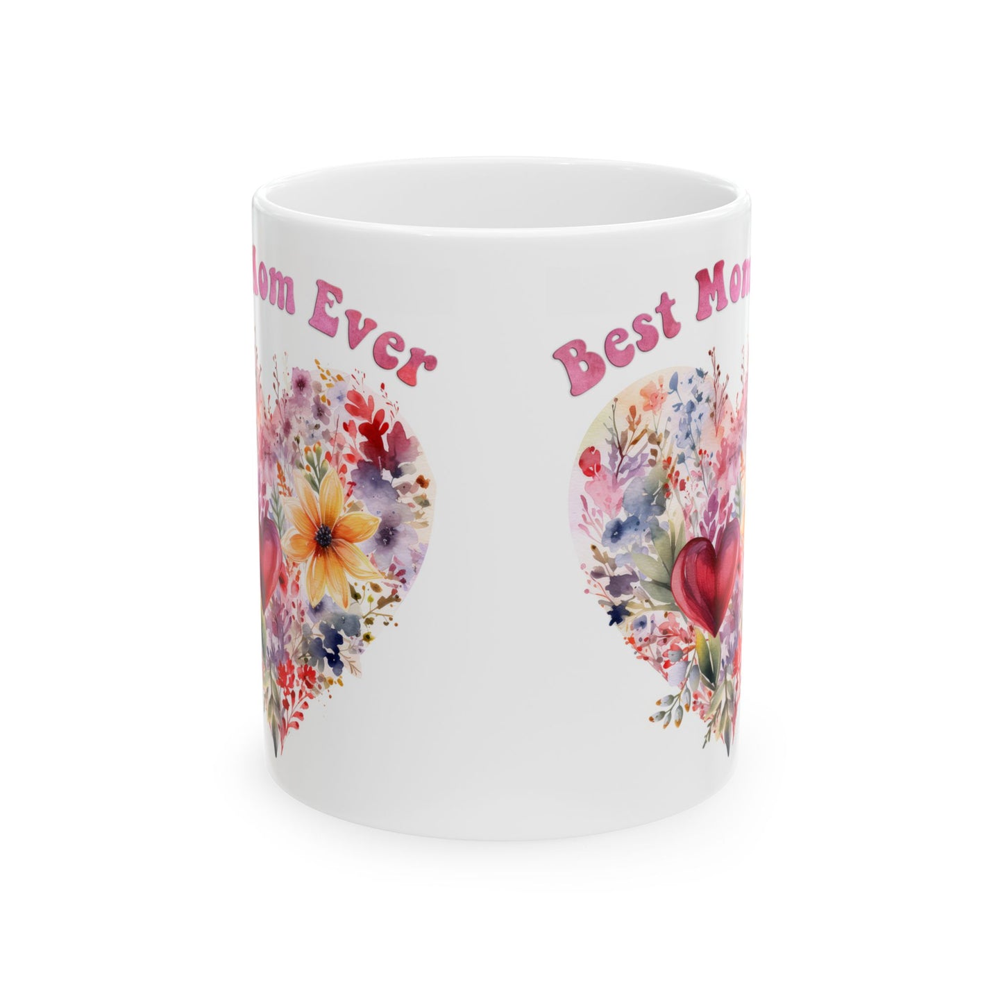 Best Mom Ever Floral Ceramic Mug | Perfect Gift for Mother's Day, Birthdays & Celebrations