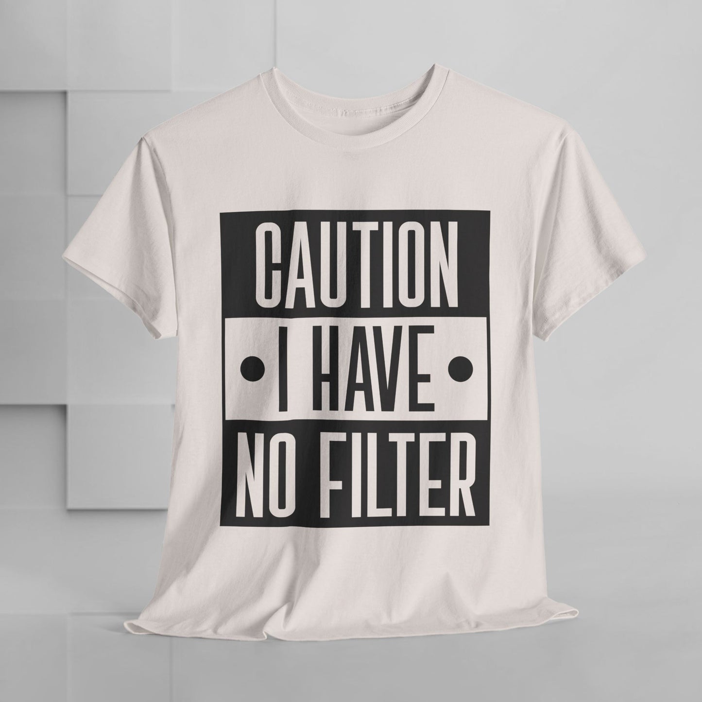 Caution I Have No Filter Unisex Heavy Cotton Tee