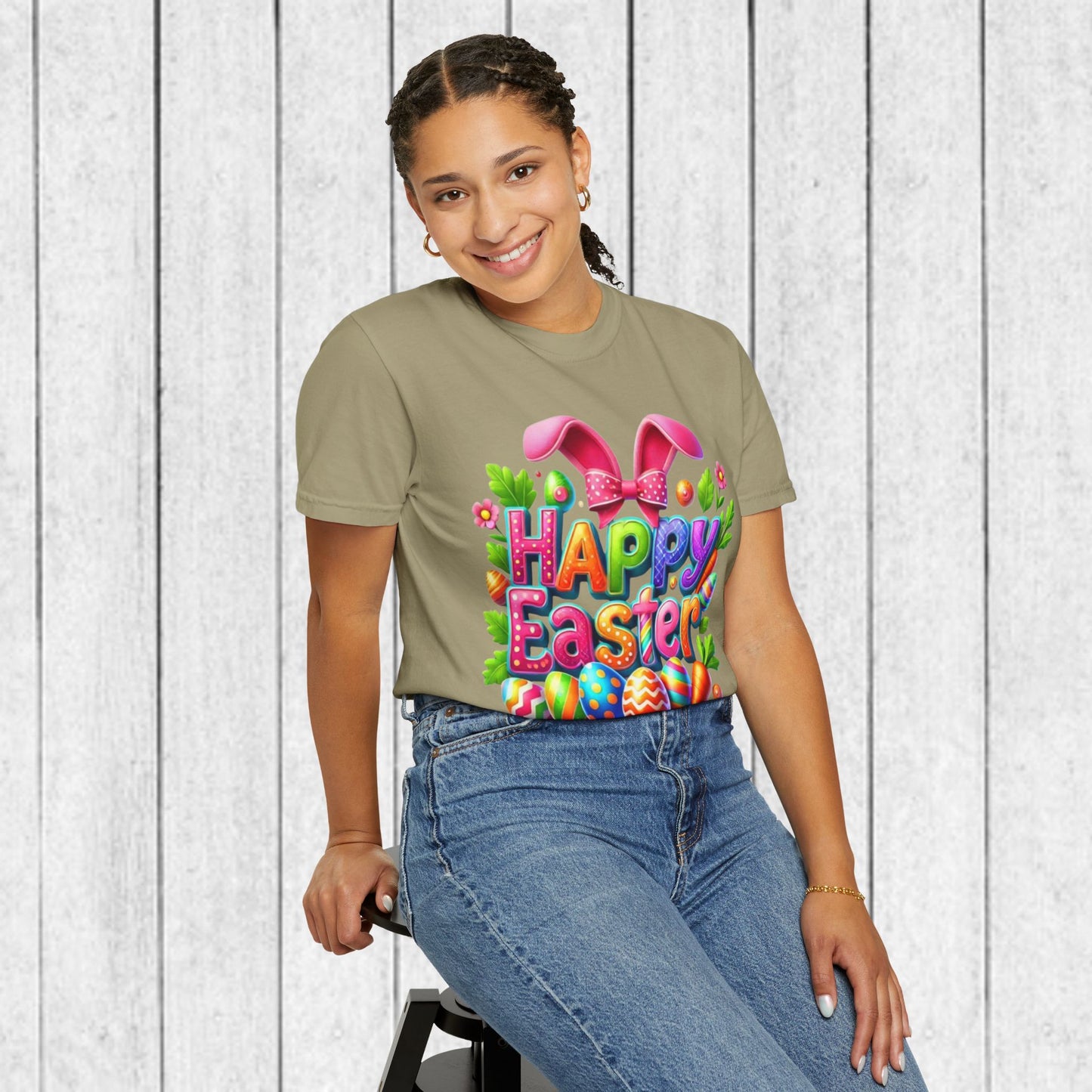 Happy Easter Unisex Garment-Dyed T-Shirt
