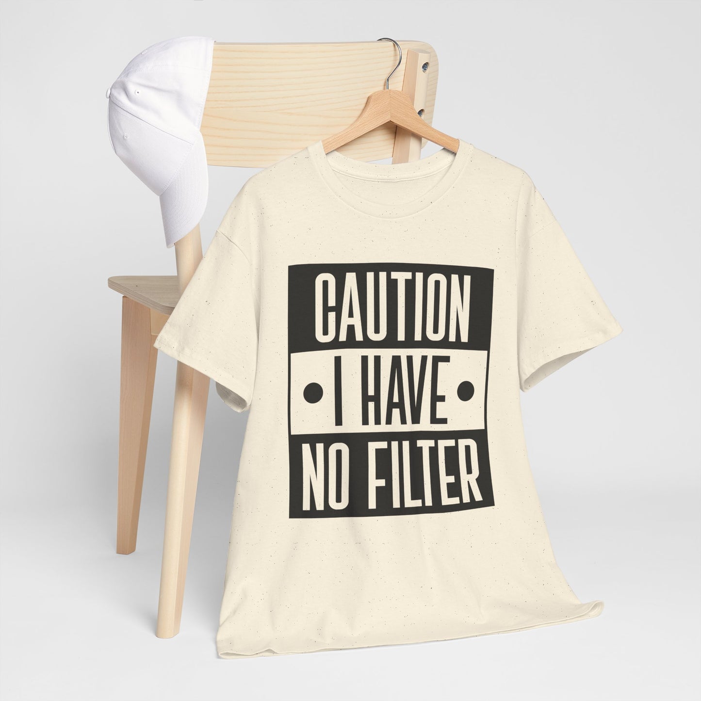 Caution I Have No Filter Unisex Heavy Cotton Tee