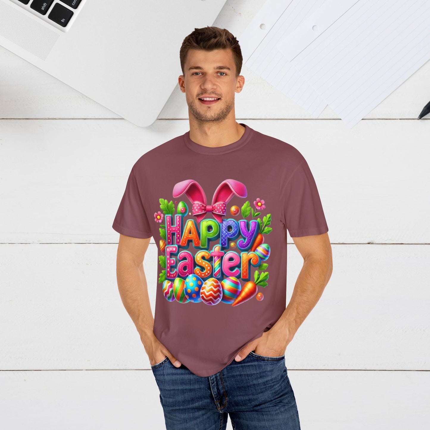 Happy Easter Unisex Garment-Dyed T-Shirt