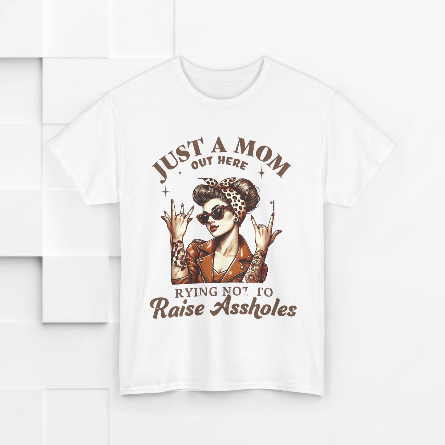 Just a Mom Heavy Cotton Tee - Funny Mom Shirt
