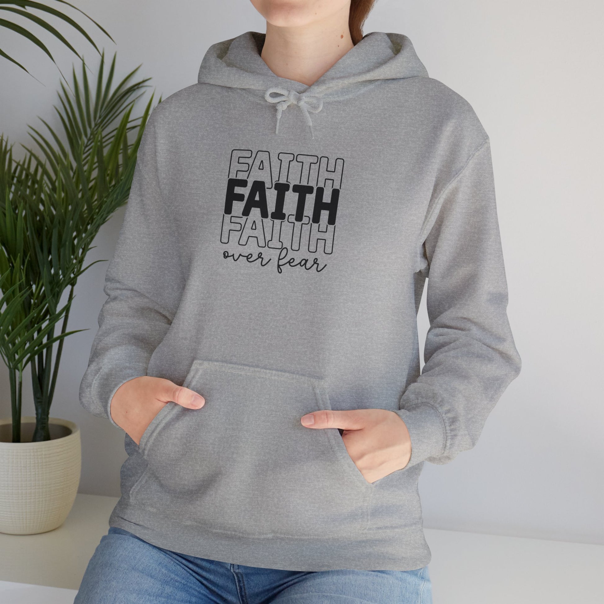 Faith Over Fear Unisex Hooded Sweatshirt - Inspirational Casual Wear - GULLYDESIGN