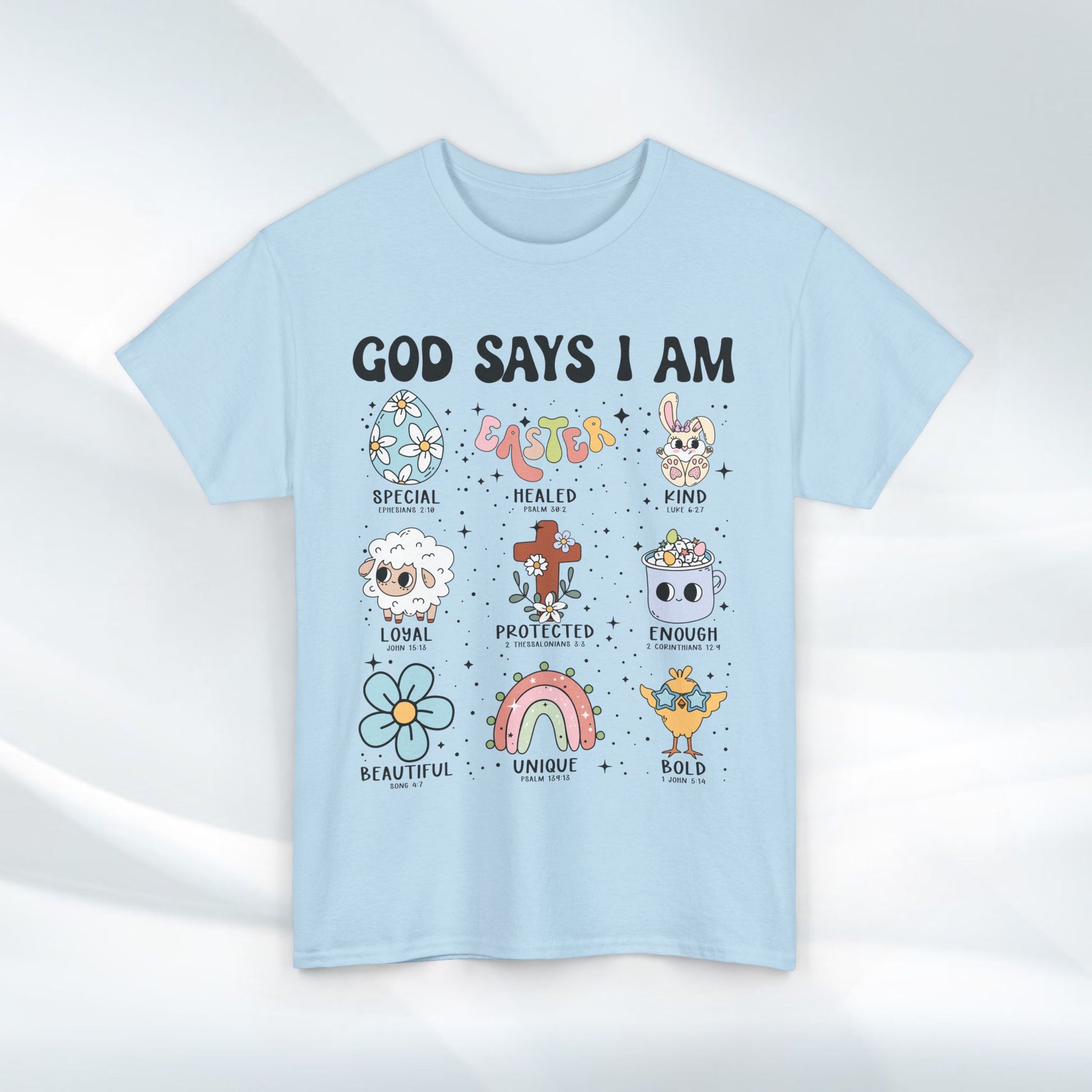God Says I Am Unisex Heavy Cotton Tee - Inspirational Graphic T-Shirt - GULLYDESIGN