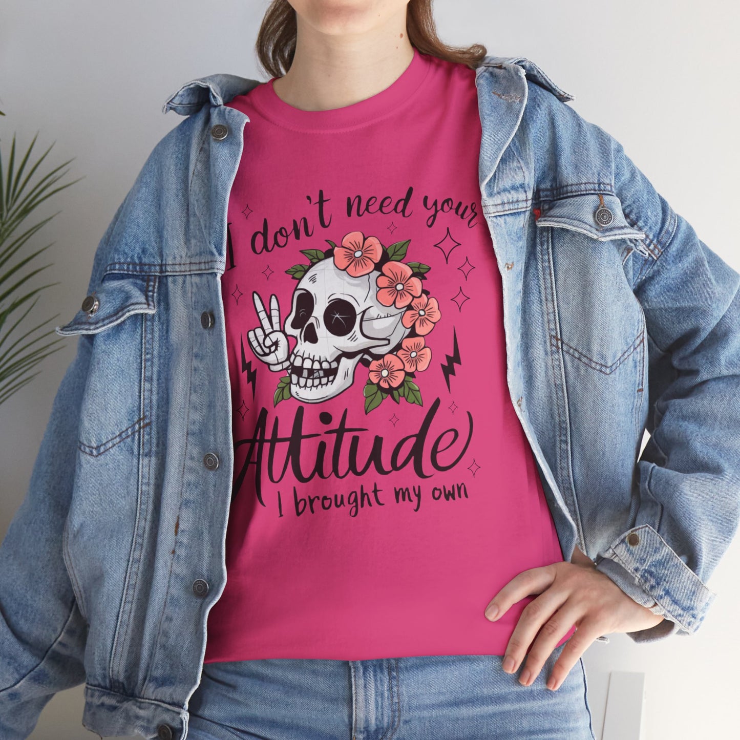 Rebellious Skull Attitude Unisex Heavy Cotton Tee