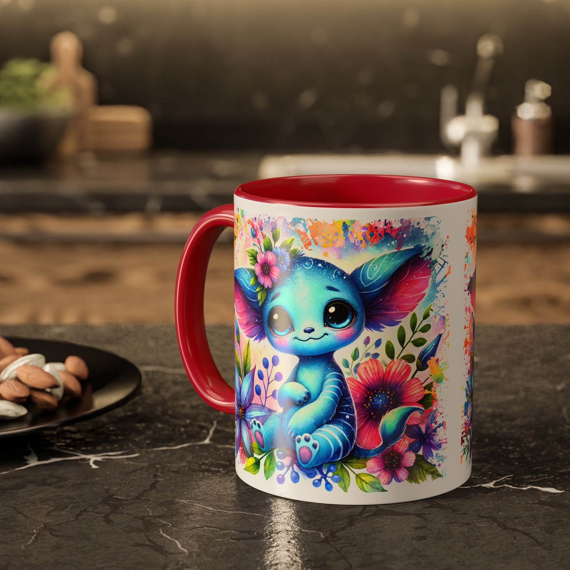 Colorful Floral Character Mug - Cute 11oz/15oz Coffee Mug for Nature Lovers - GULLYDESIGN