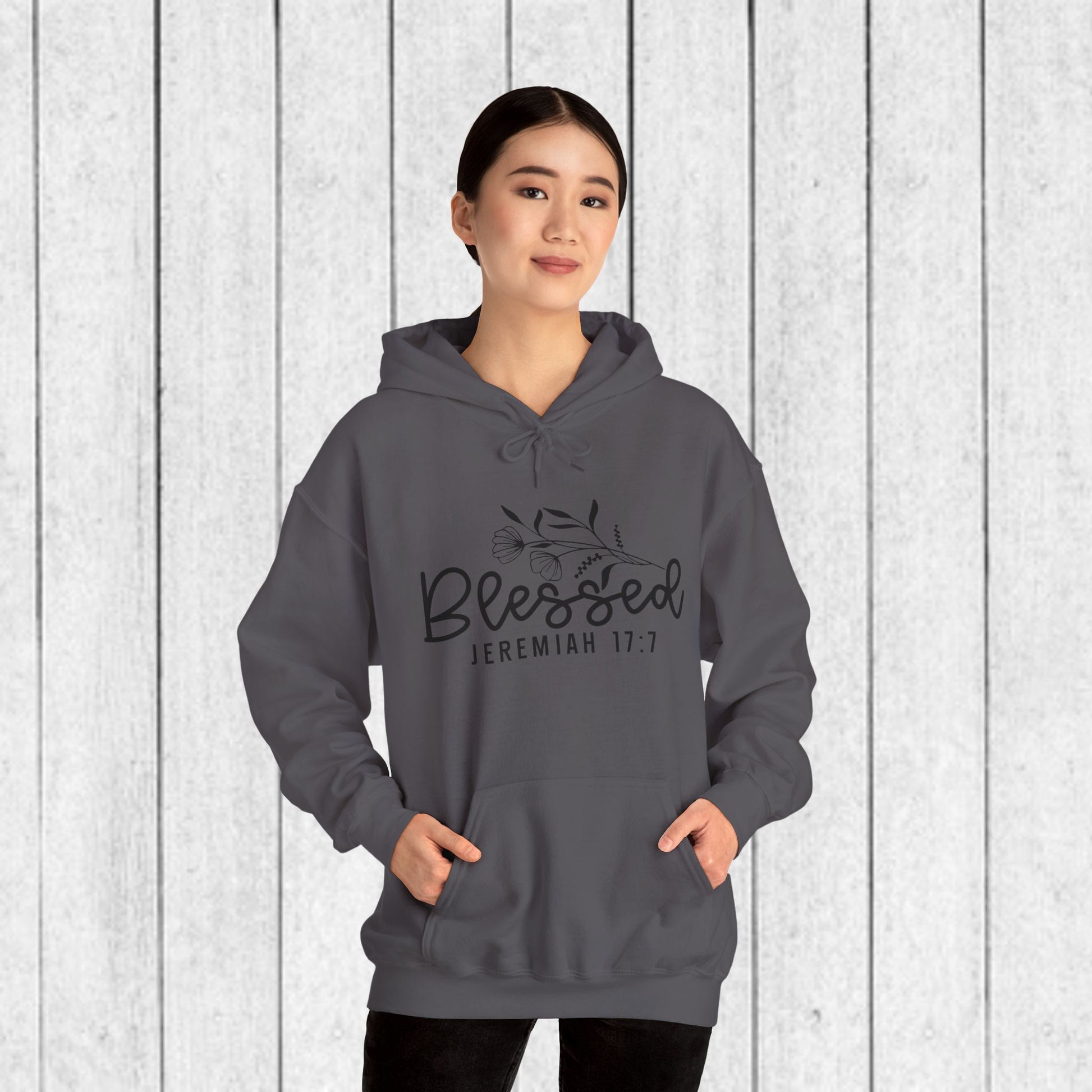 Blessed Hooded Sweatshirt | Jeremiah 17:7 | Cozy Unisex Sweatshirt for Faith & Inspiration - GULLYDESIGN