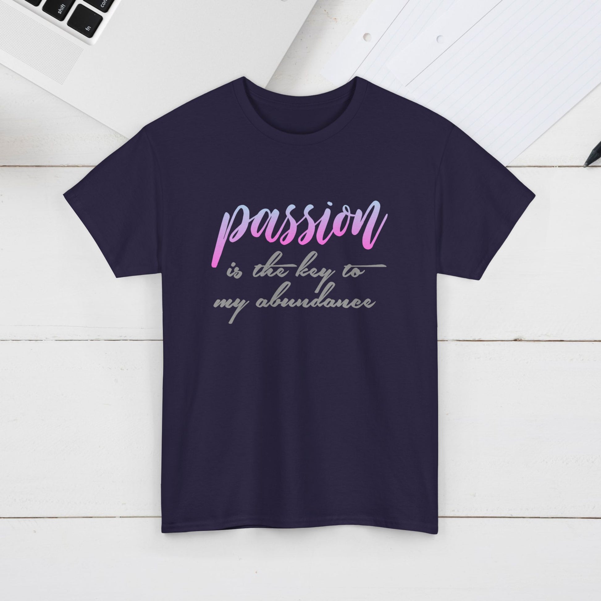 Passion is the Key Unisex Heavy Cotton Tee - Motivational T-Shirt for Inspiration and Abundance - GULLYDESIGN