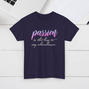 Passion is the Key Unisex Heavy Cotton Tee - Motivational T-Shirt for Inspiration and Abundance - GULLYDESIGN