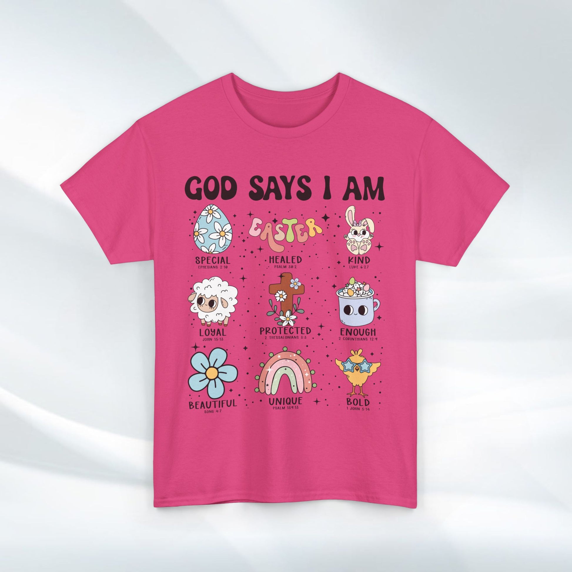 God Says I Am Unisex Heavy Cotton Tee - Inspirational Graphic T-Shirt - GULLYDESIGN