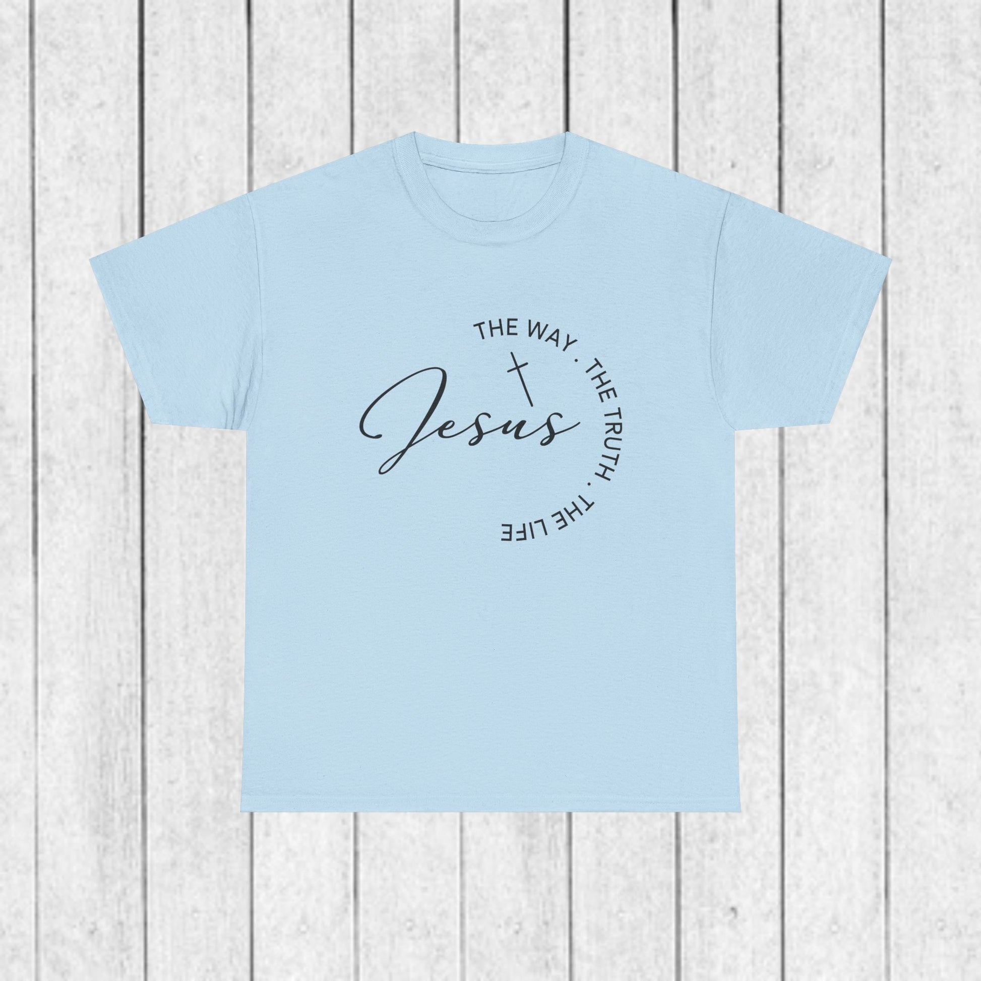Faith-Inspired Unisex Heavy Cotton Tee - 'The Way, The Truth, The Life' - GULLYDESIGN