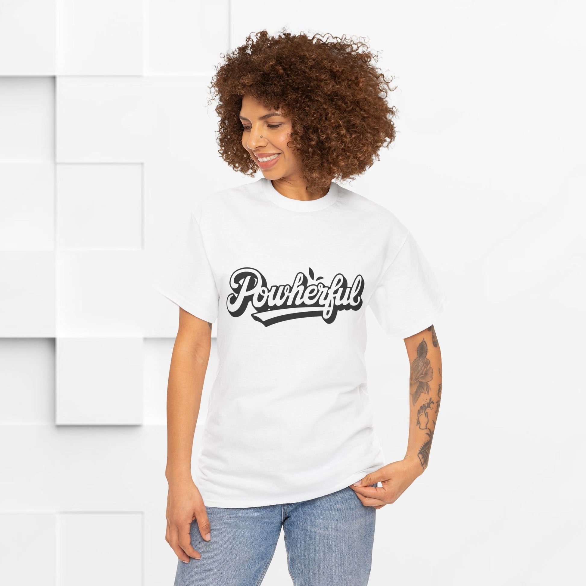Unisex Heavy Cotton Tee - 'Powerful' Graphic Tee for Empowerment and Self-Expression - GULLYDESIGN