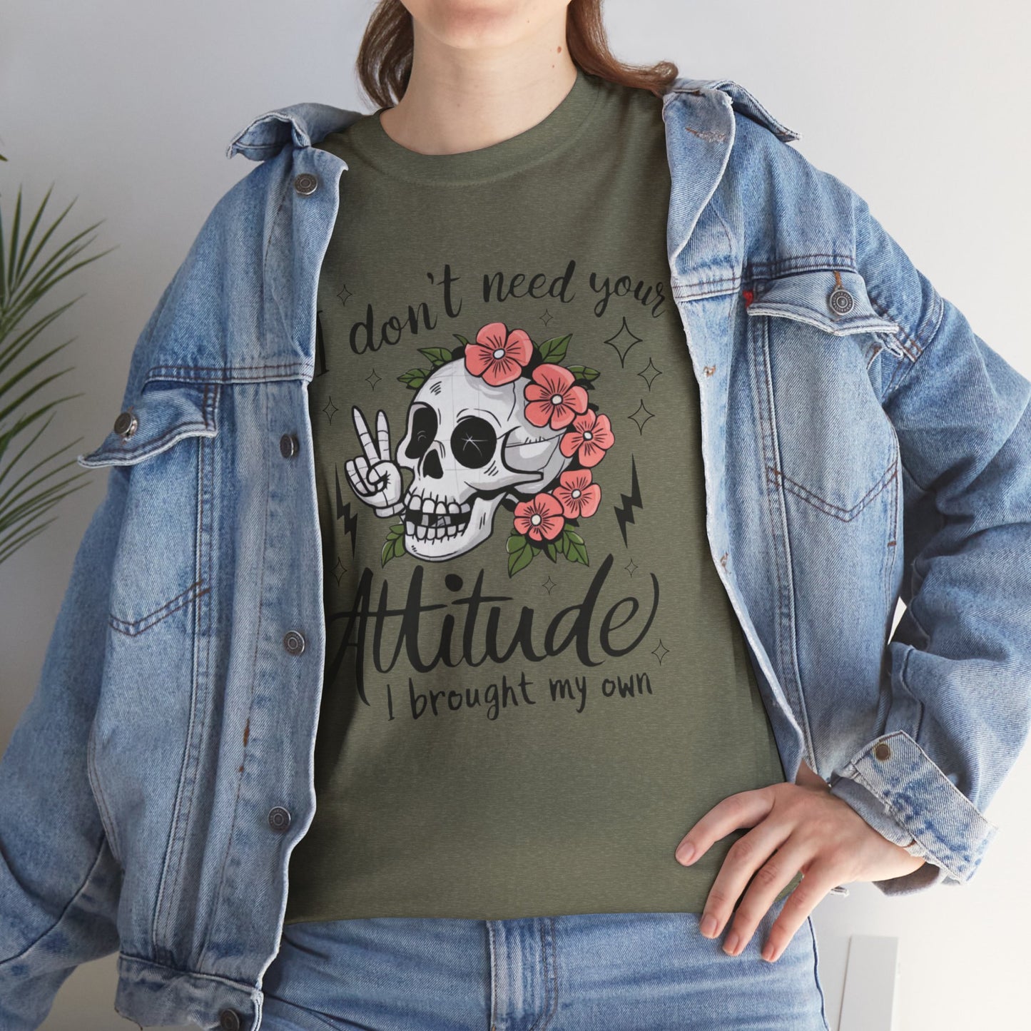 Rebellious Skull Attitude Unisex Heavy Cotton Tee