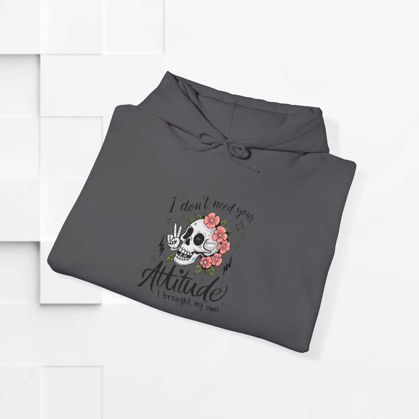 Attitude Floral Hoodie - Unisex Heavy Blend™ Sweatshirt