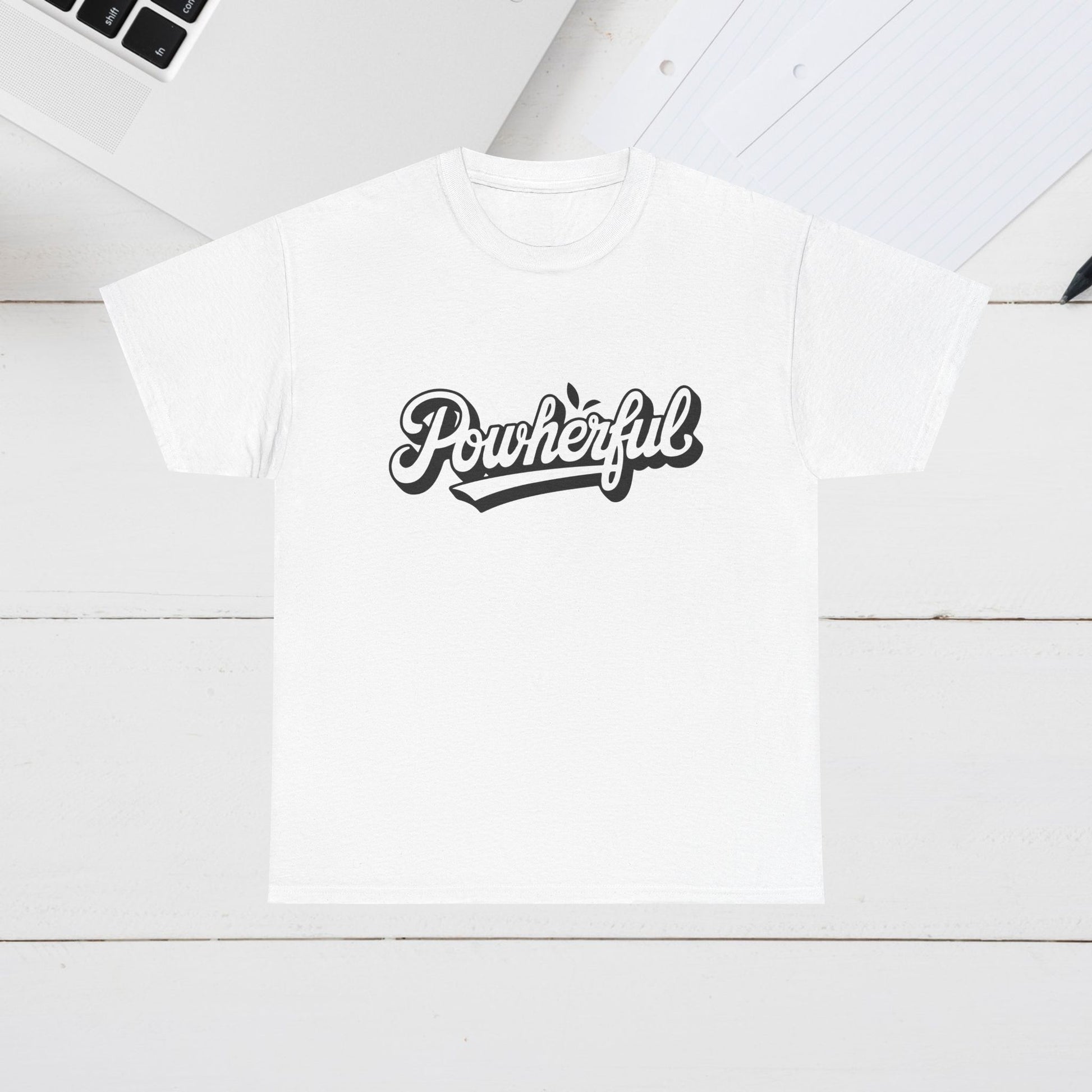 Unisex Heavy Cotton Tee - 'Powerful' Graphic Tee for Empowerment and Self-Expression - GULLYDESIGN