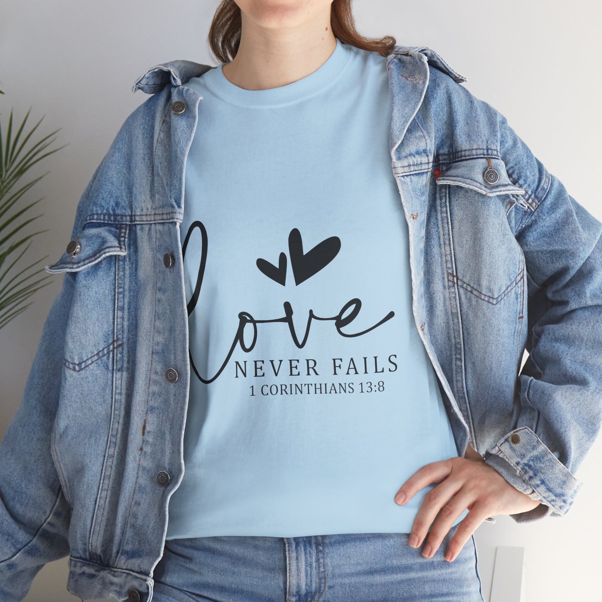 Love Never Fails Unisex Heavy Cotton Tee - Inspirational Christian T-Shirt - GULLYDESIGN