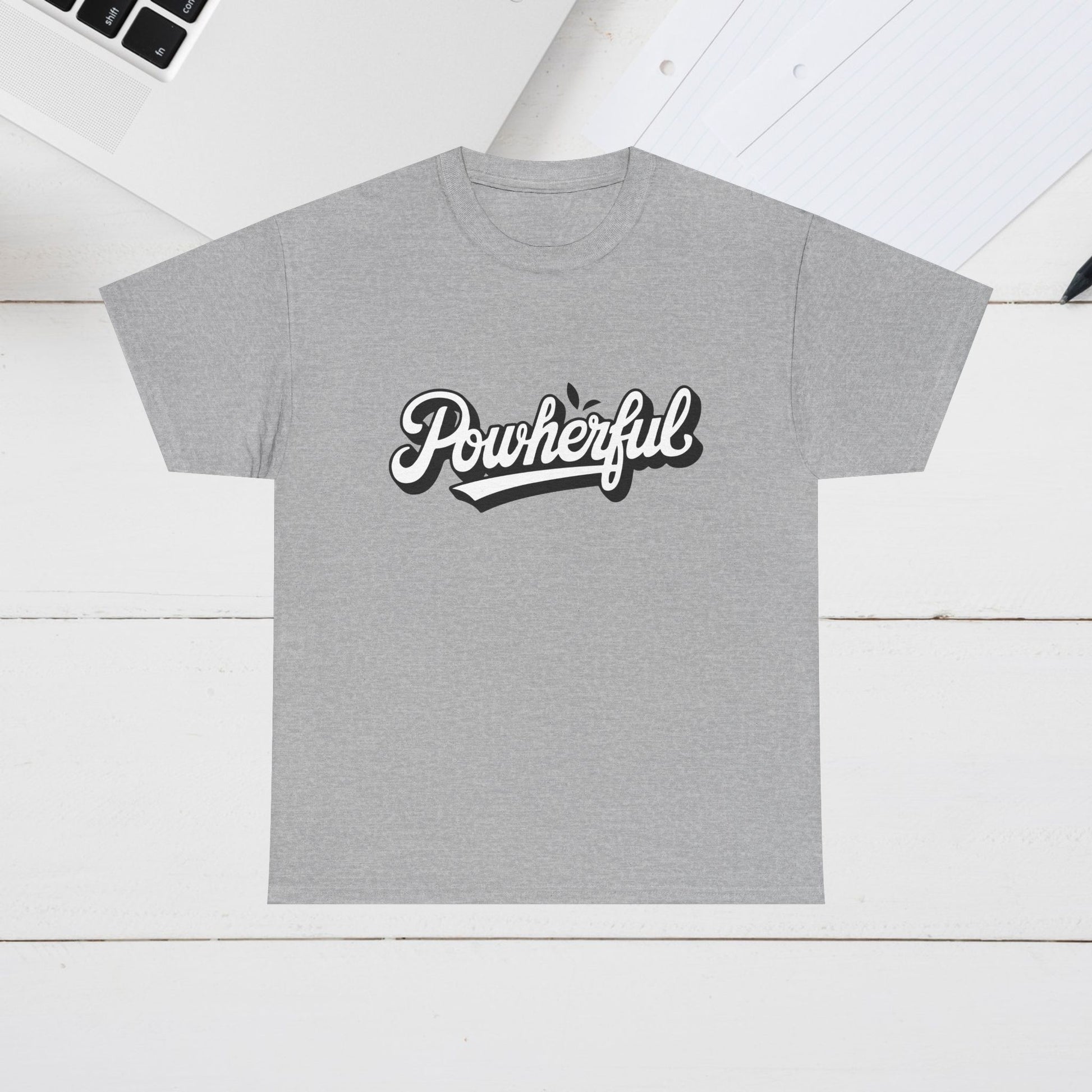 Unisex Heavy Cotton Tee - 'Powerful' Graphic Tee for Empowerment and Self-Expression - GULLYDESIGN