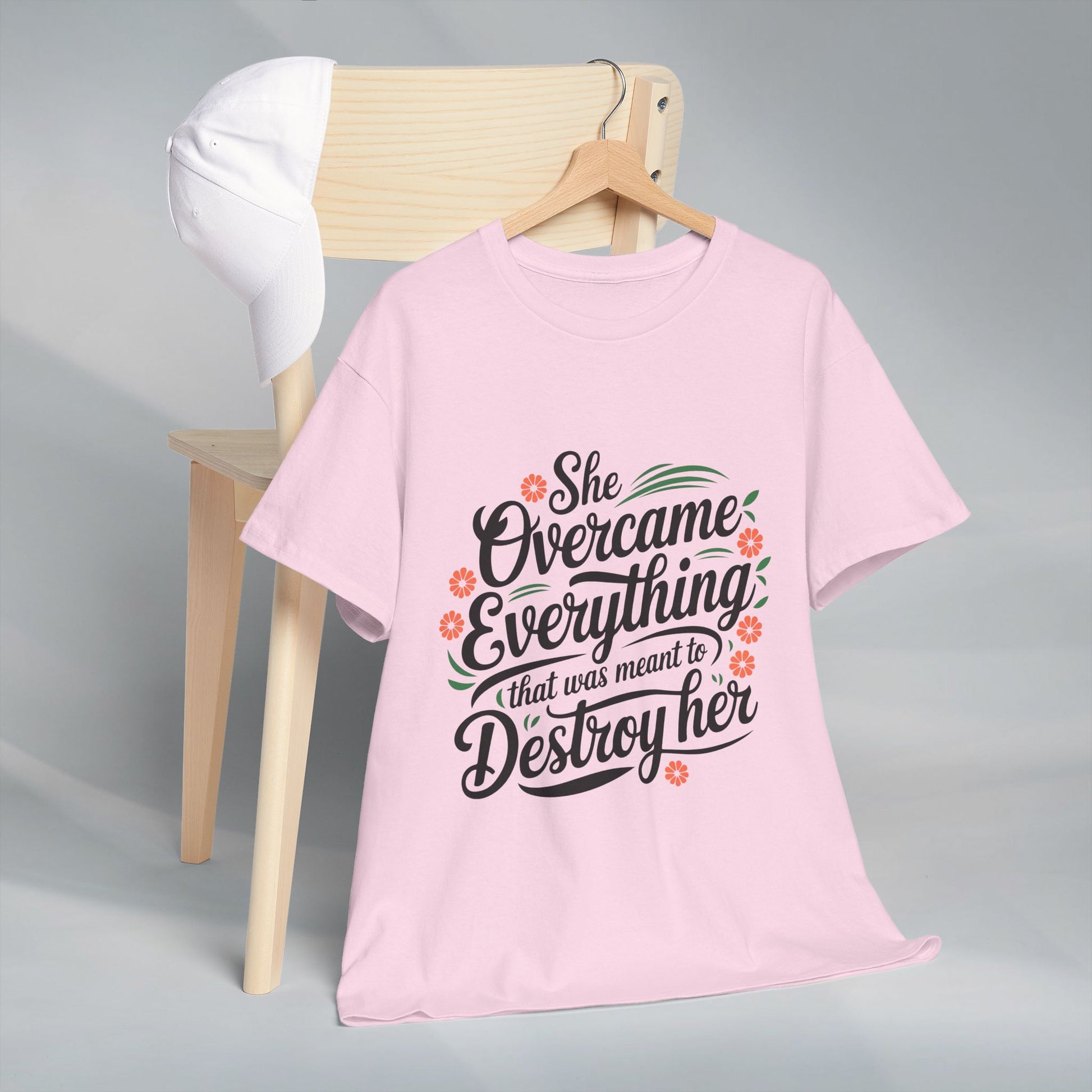 Empowering Women's Quote Unisex Heavy Cotton Tee - 'She Overcame Everything' - GULLYDESIGN