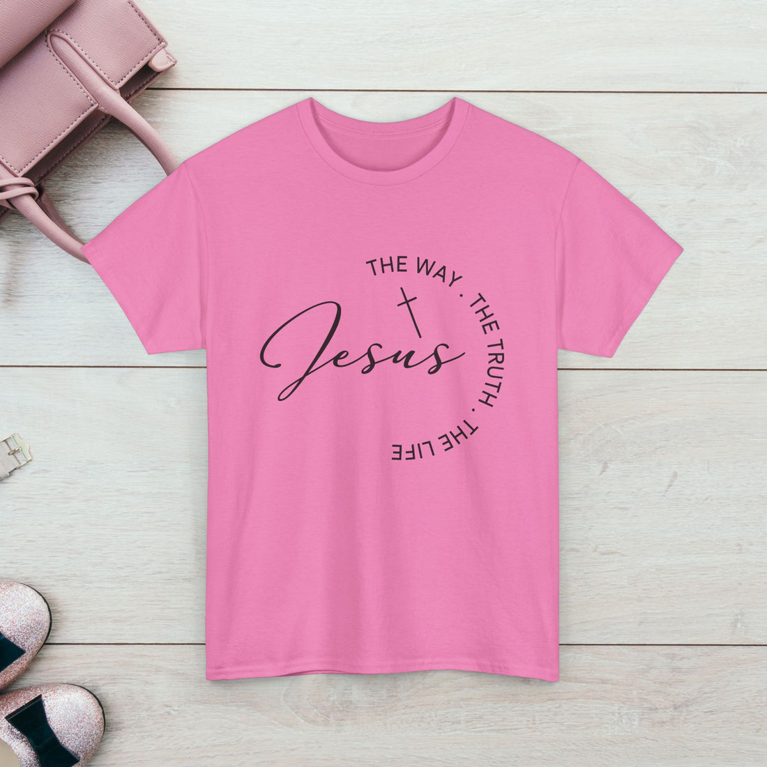 Faith-Inspired Unisex Heavy Cotton Tee - 'The Way, The Truth, The Life' - GULLYDESIGN