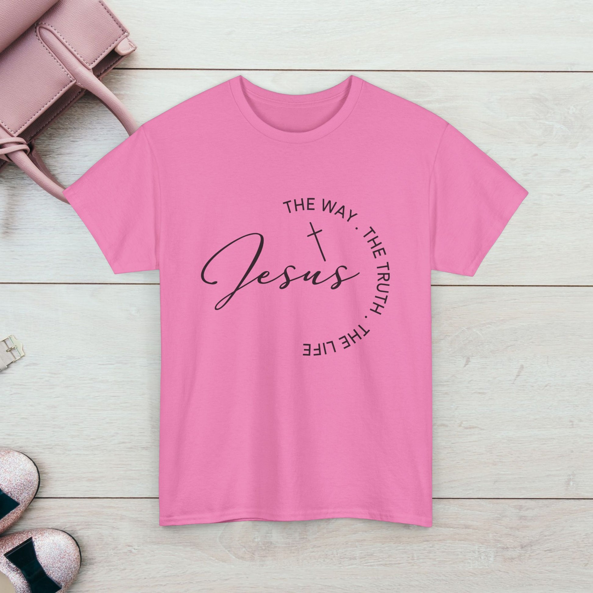 Faith-Inspired Unisex Heavy Cotton Tee - 'The Way, The Truth, The Life' - GULLYDESIGN