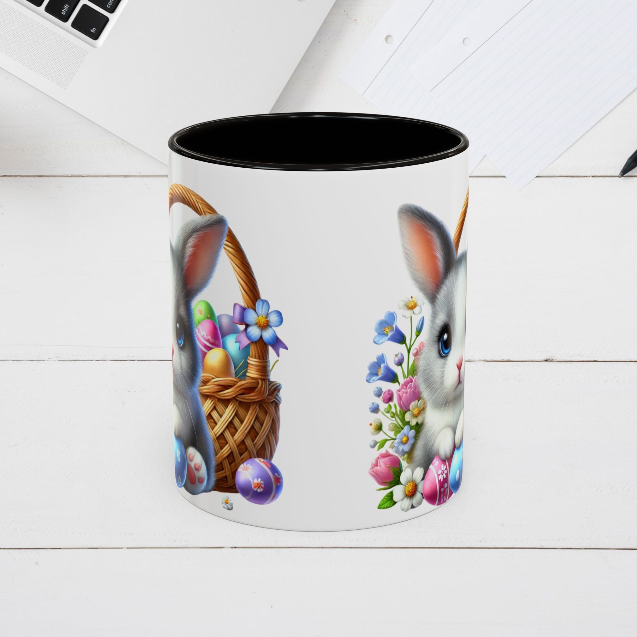 Cute Easter Bunny Mug - Colorful Ceramic Coffee Cup for Spring Celebrations - GULLYDESIGN